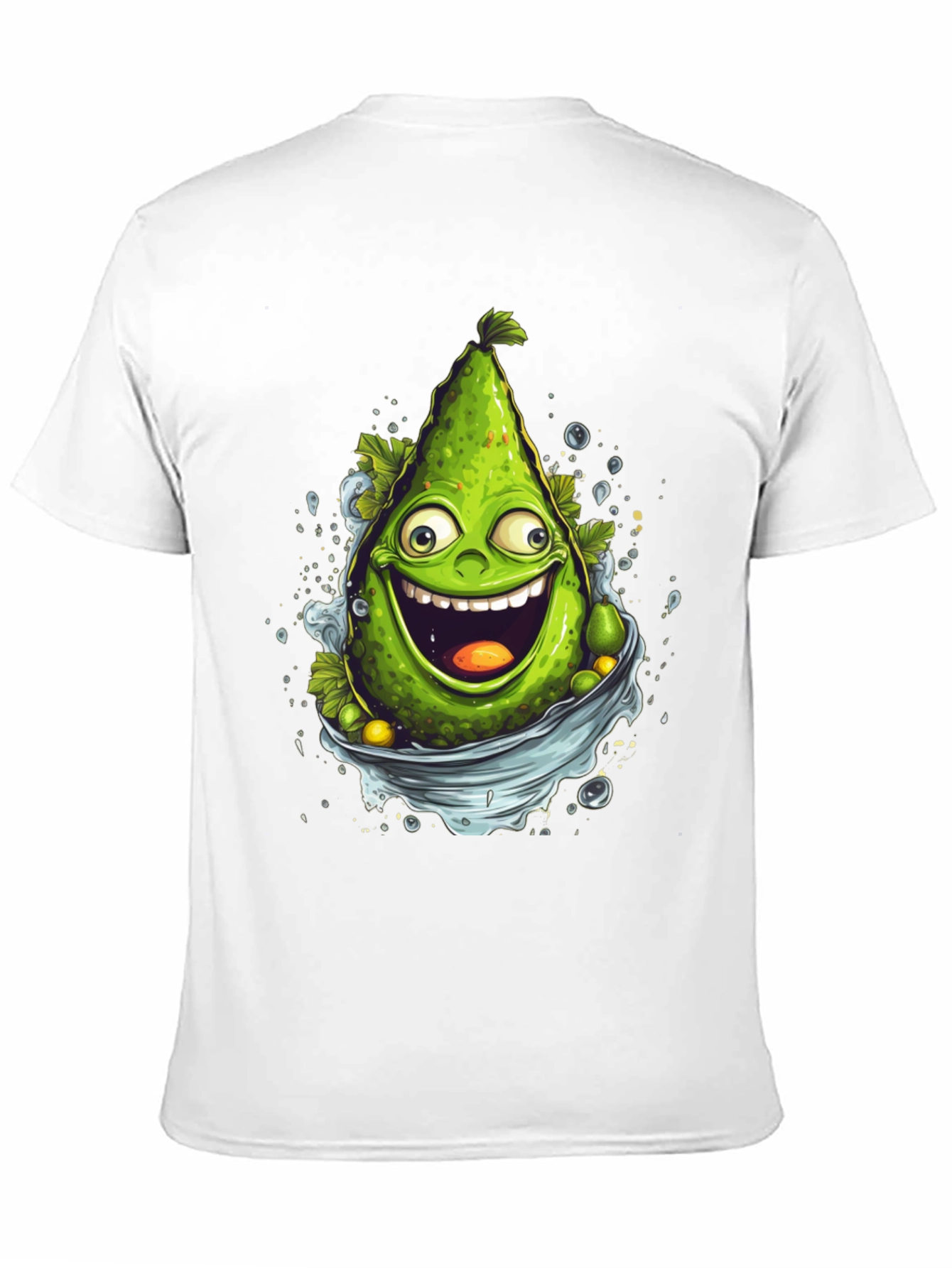 Black Funny Avocado Cartoon Graphic T-Shirt view 11