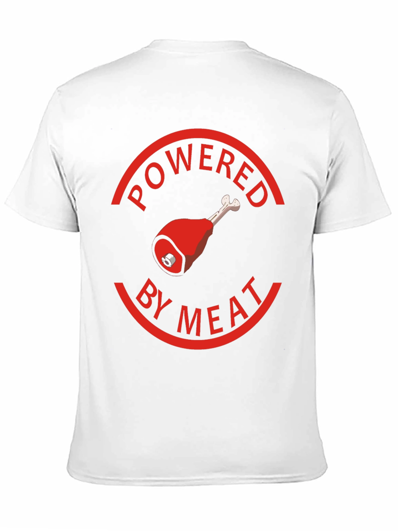 Black Powered By Meat T-Shirt - Novelty Graphic Tee view 11