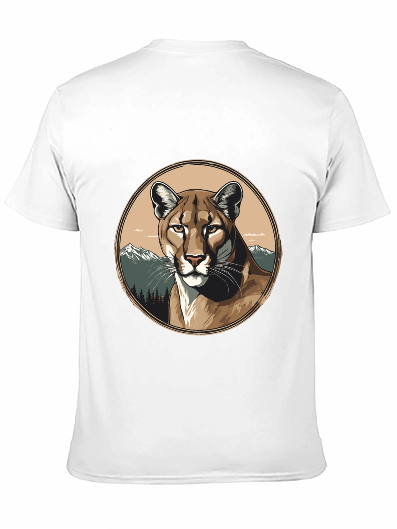 Black Mountain Lion Graphic Tee - Premium Black T-Shirt view 11