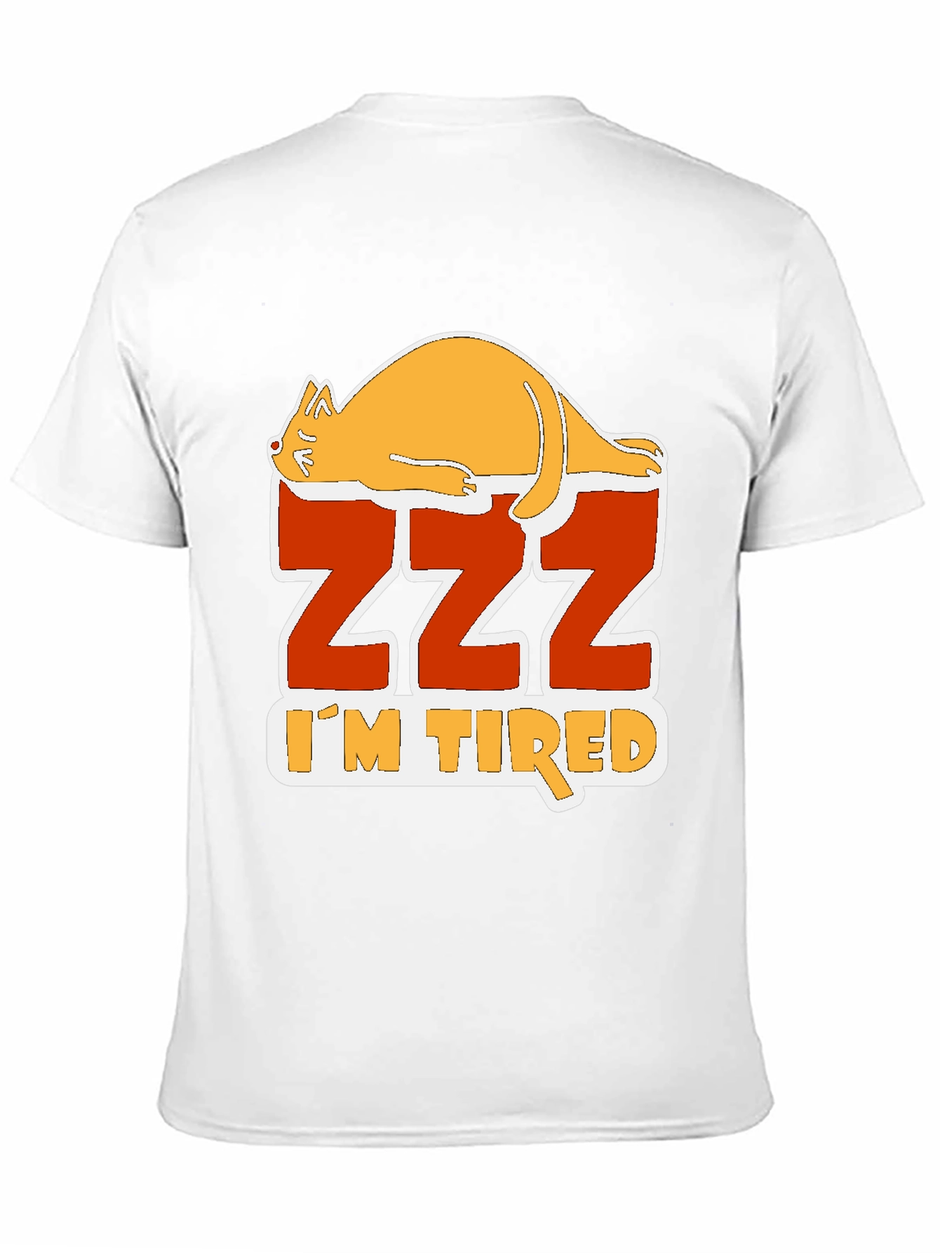 Black Funny Cat Zzz I'm Tired Graphic T-Shirt view 11