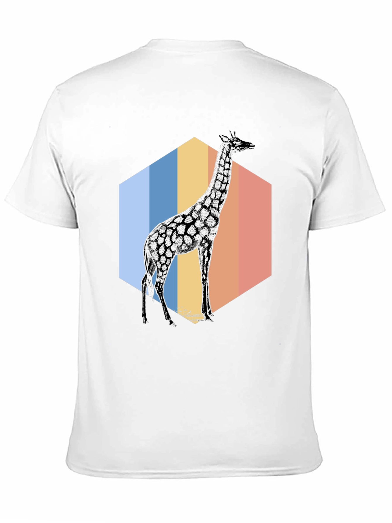 Black Giraffe Hexagon T-Shirt - Cool Animal Graphic Tee view 11