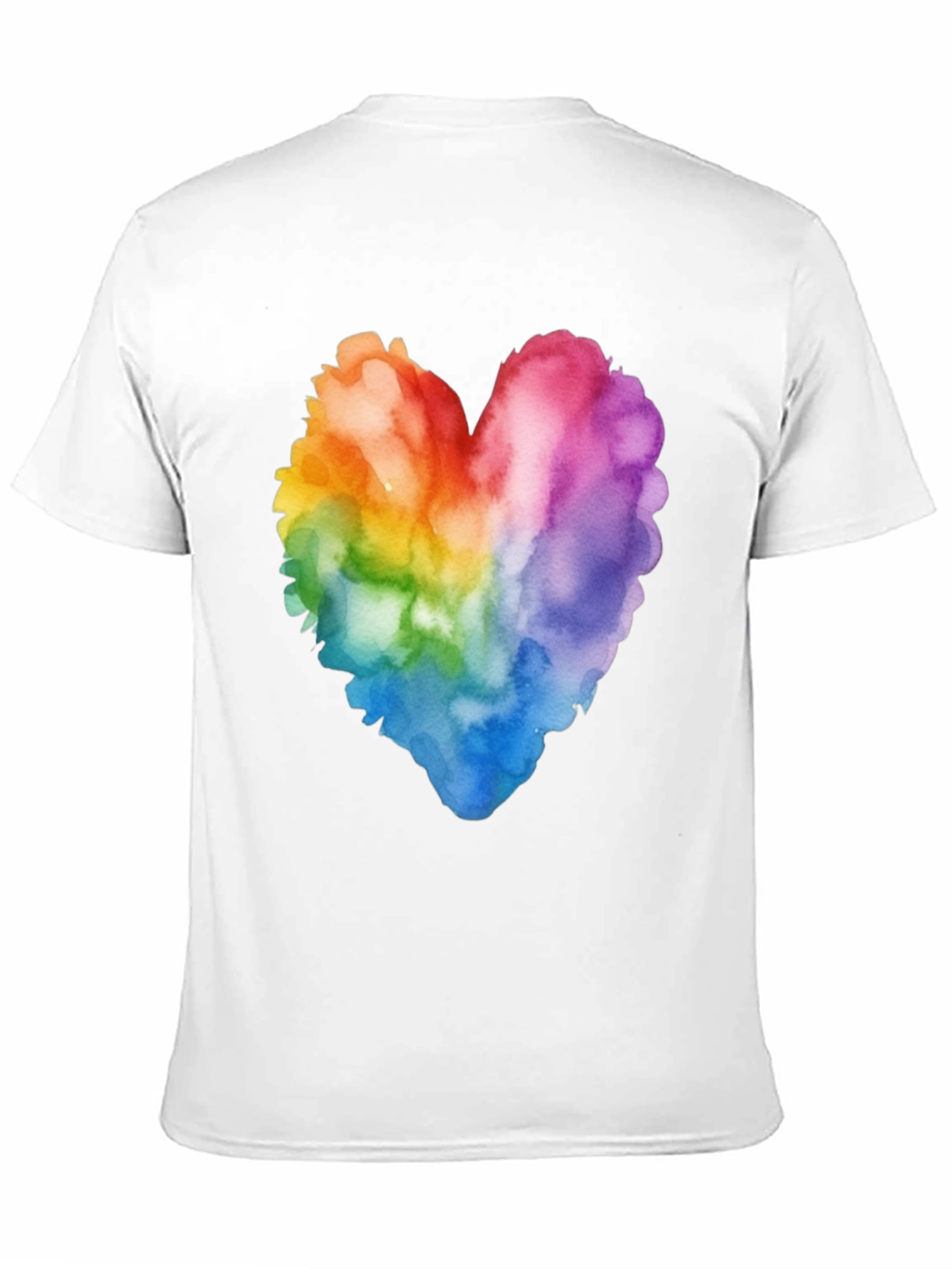 Black Rainbow Heart Watercolor T-Shirt - Pride Style view 11