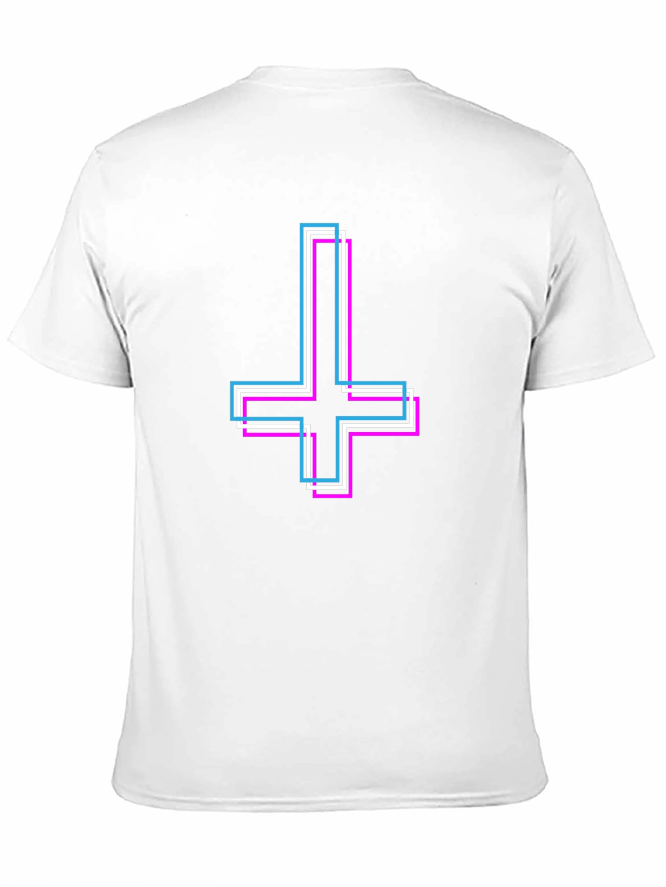 Black Inverted Cross Graphic Tee - Stylish Satanic Symbol T-Shirt view 11