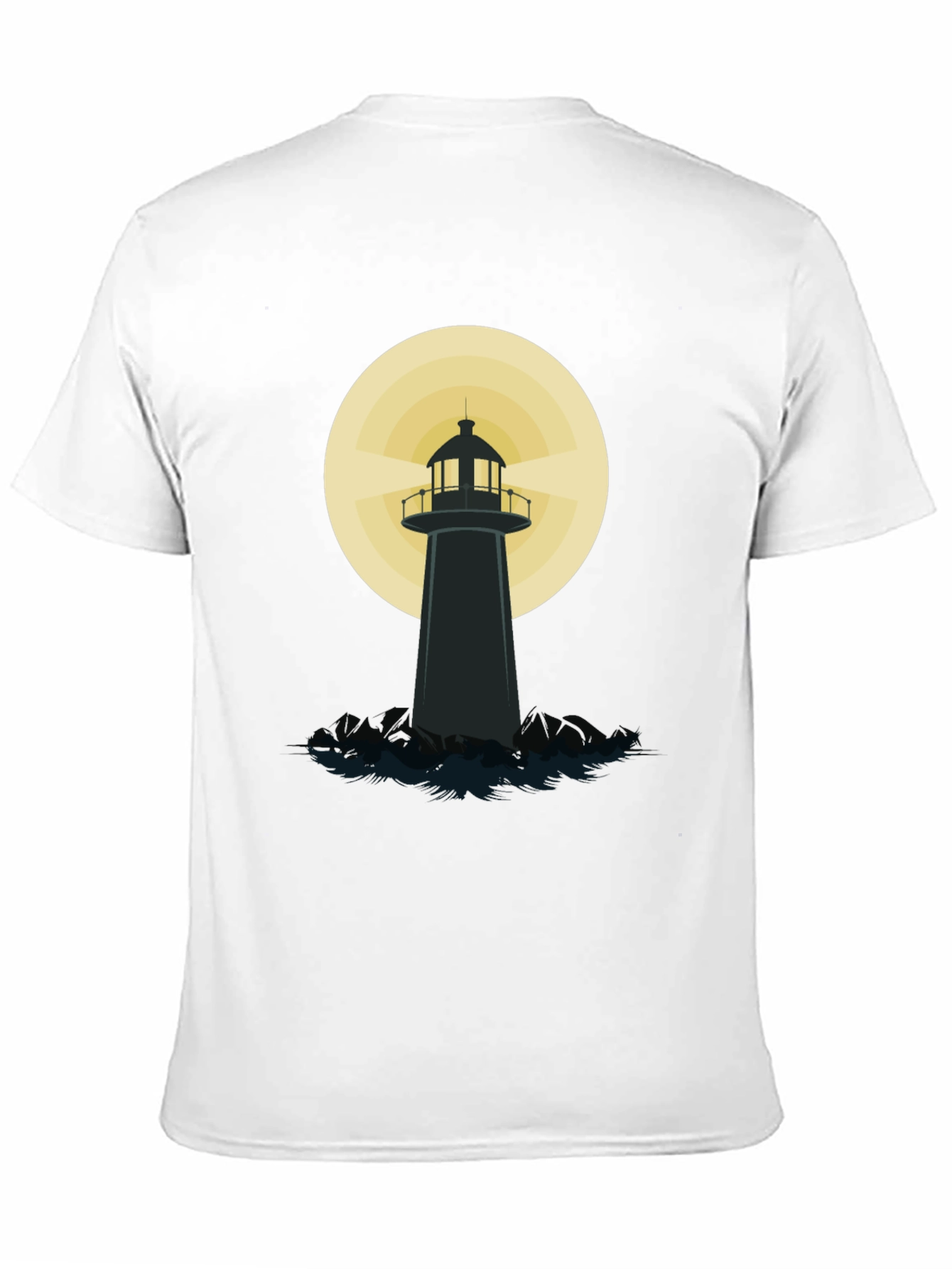Black Lighthouse Graphic T-Shirt - Black Cotton Blend view 11