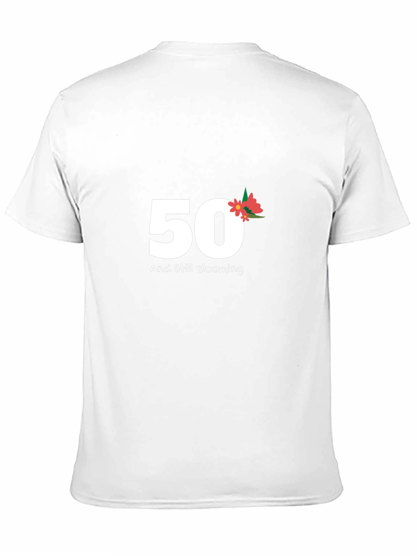 Black 50th Birthday Blooming Black Tee view 11