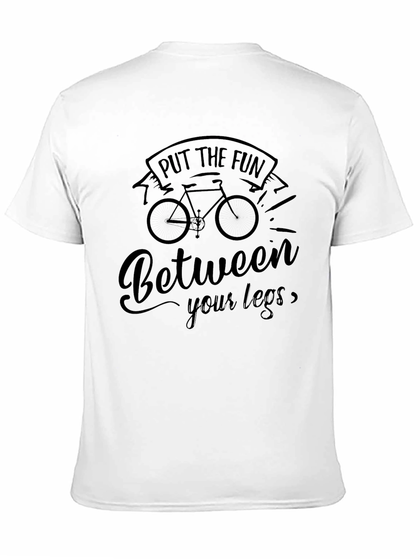 Black Funny Bike T-Shirt - Put the Fun Between Your Legs! view 11