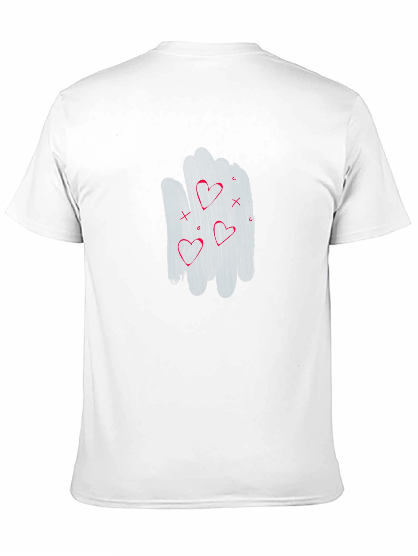 Black Men's Black T-shirt with Heart Graphic view 11