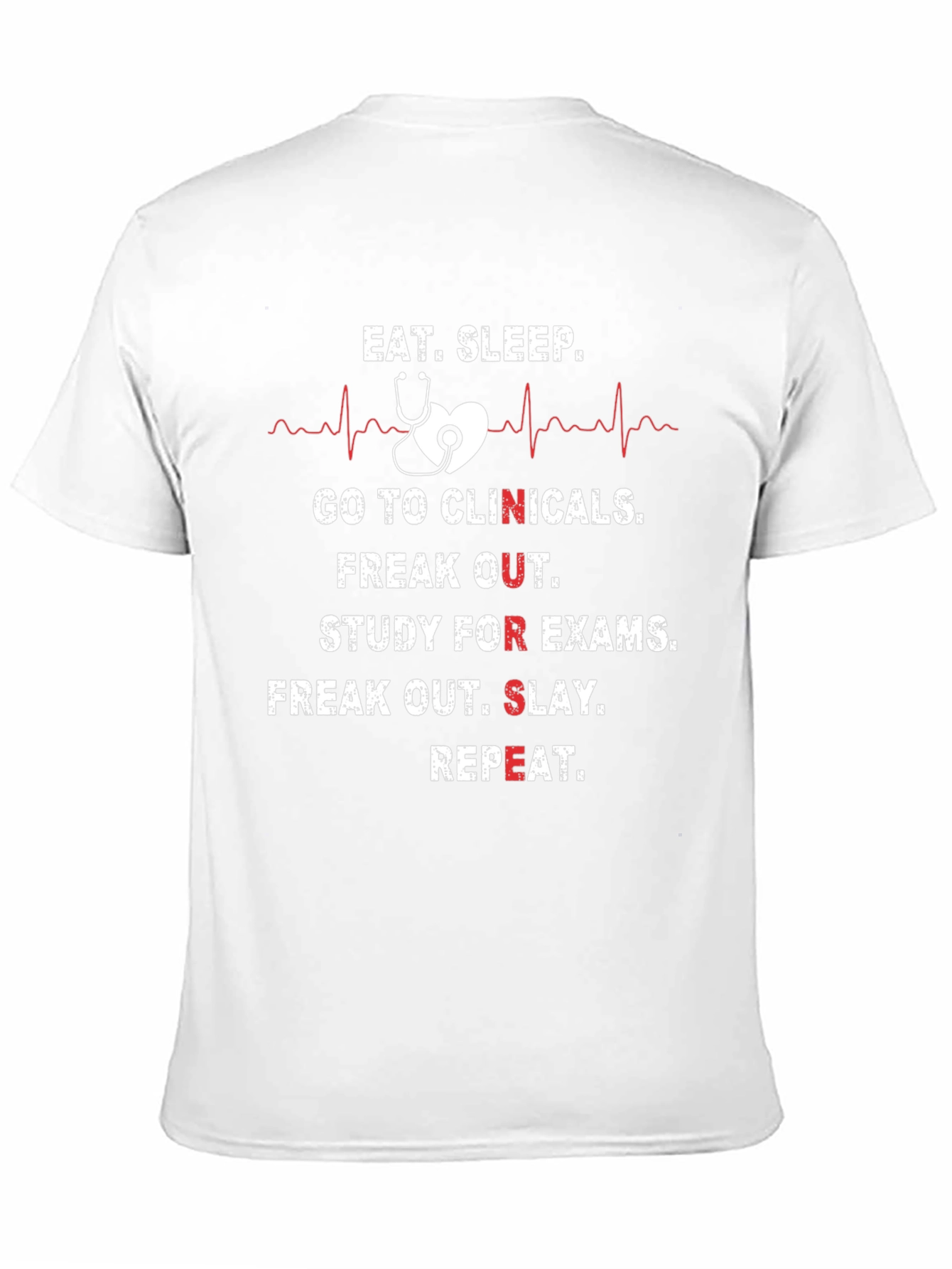 Black Eat Sleep Clinicals Nursing T-Shirt view 11