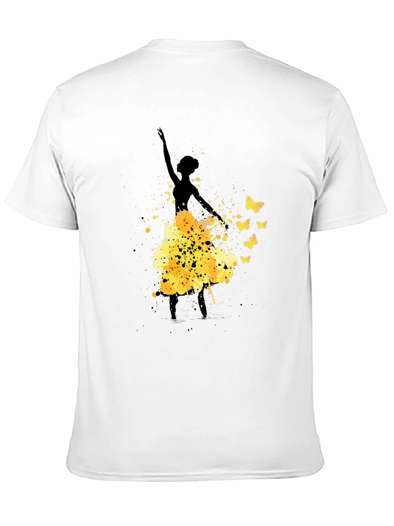 Black Ballerina Butterfly Black Graphic T-Shirt view 11