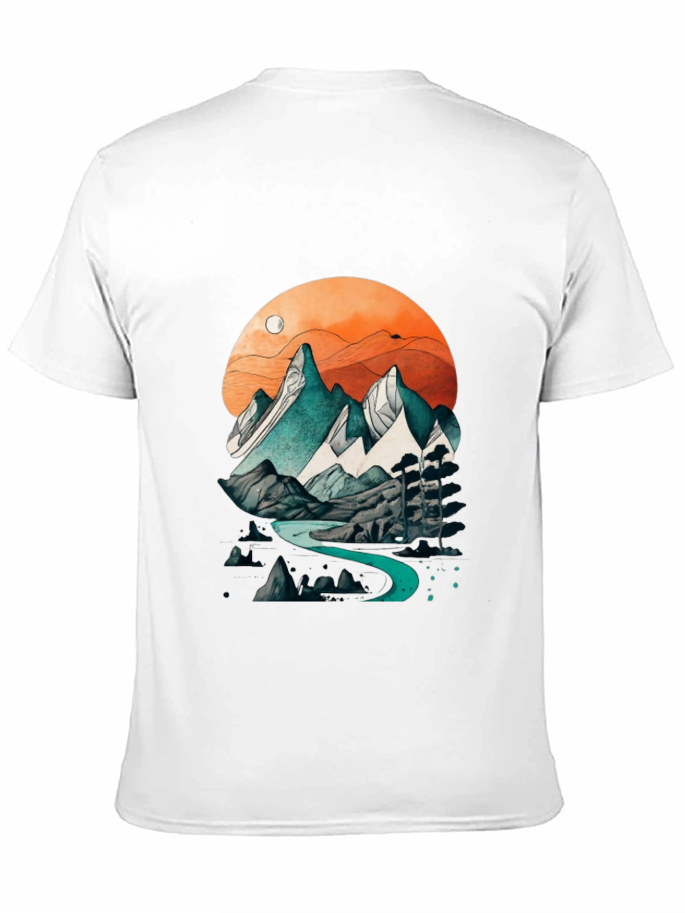 Black Mountain River Graphic Tee - Nature Inspired Design view 11