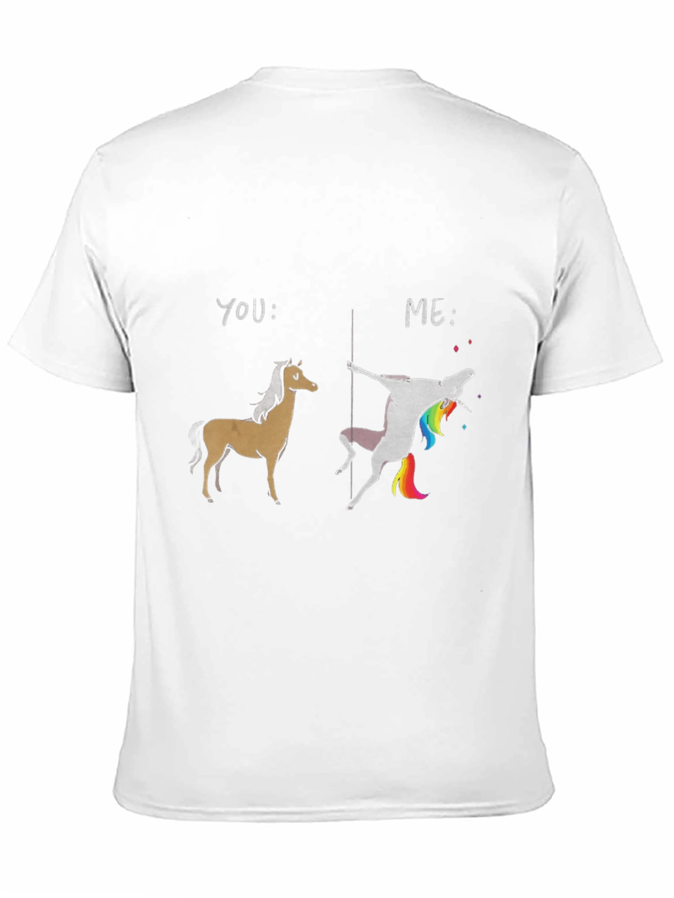Black Funny You vs Me Unicorn T-Shirt view 11