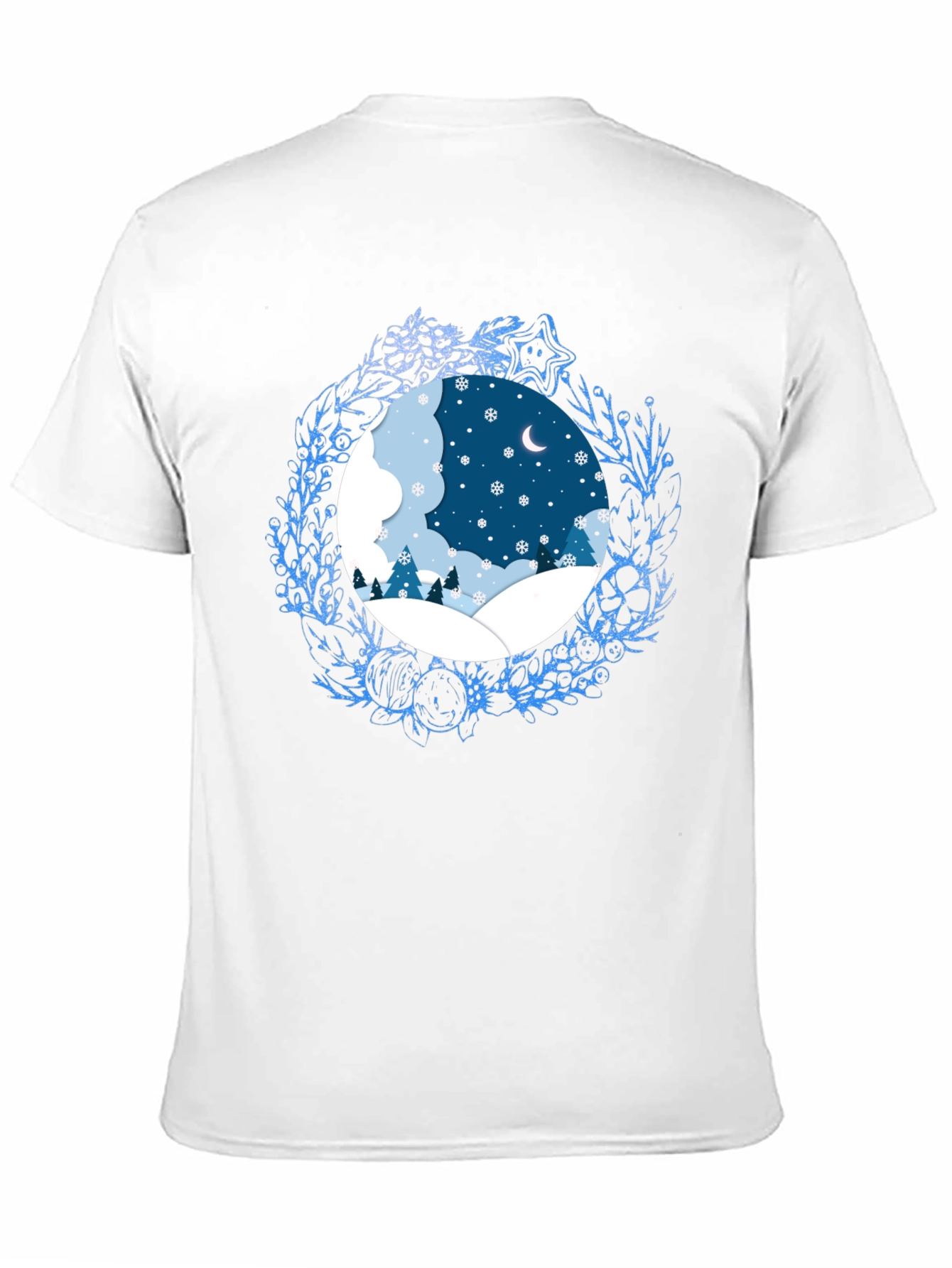 Black Winter Scene Graphic Tee - Festive Holiday Apparel view 11