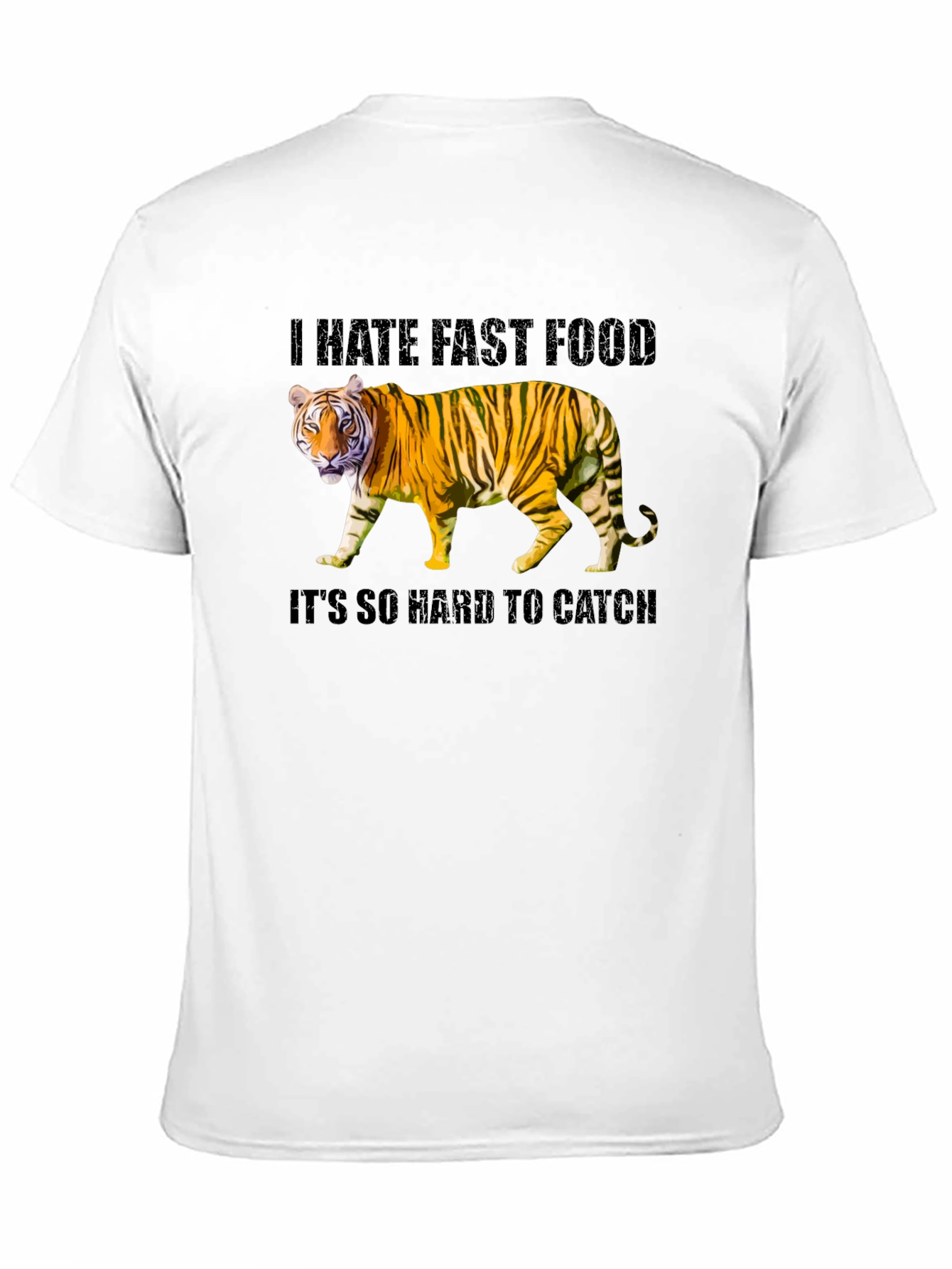 Black Funny Tiger Fast Food Humor Graphic T-Shirt view 11