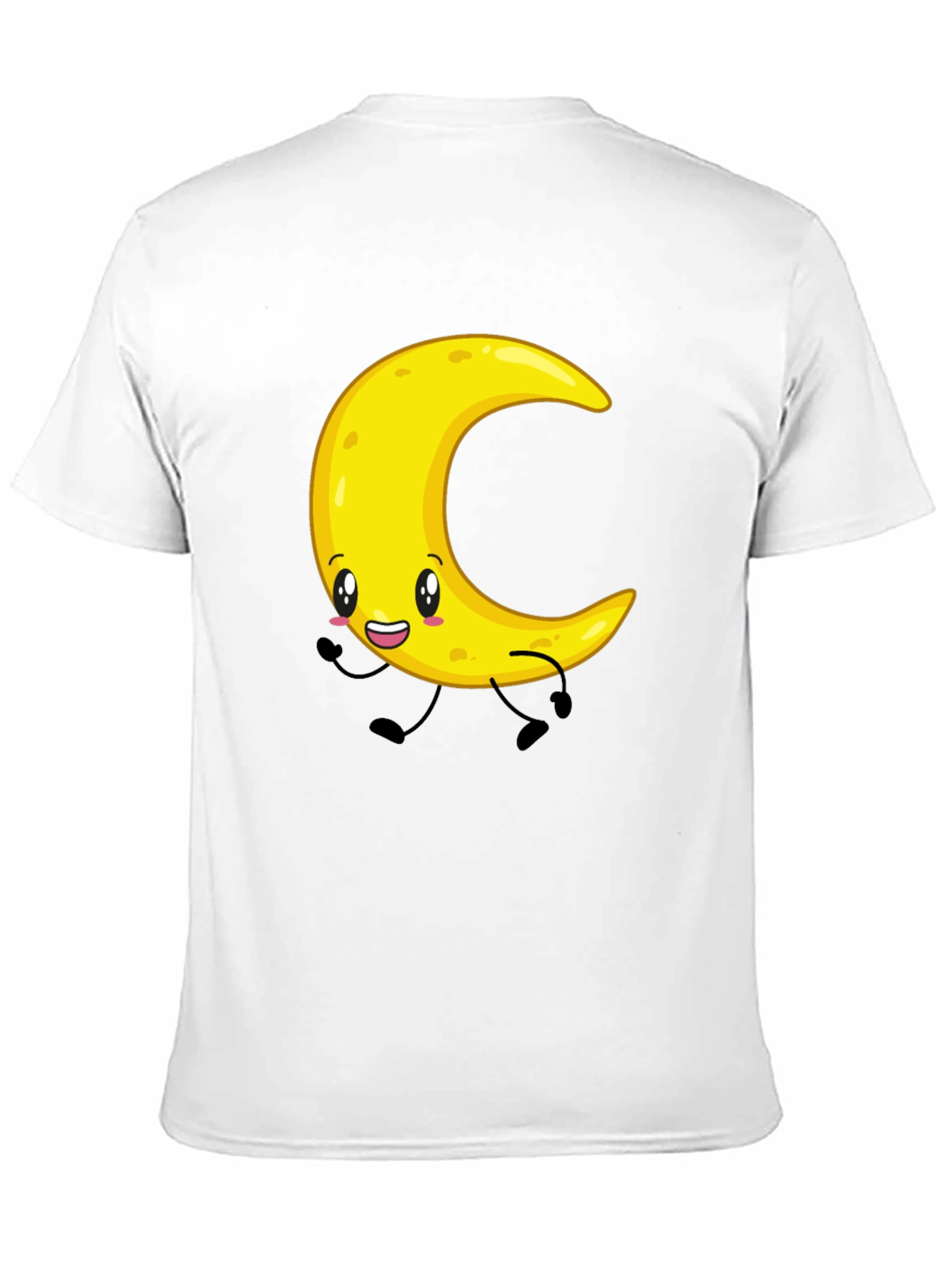 Black Crescent Moon Cartoon Graphic Tee - Black view 11