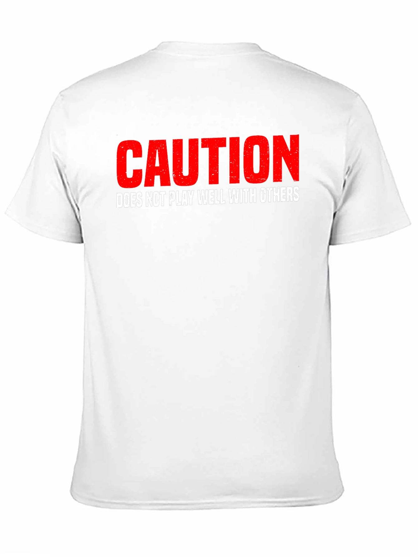 Black Caution: Does Not Play Well With Others Graphic Tee view 11