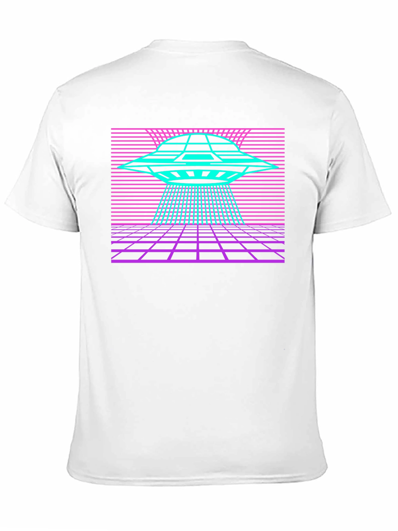 Black Retro UFO T-Shirt Synthwave Graphic Tee view 11