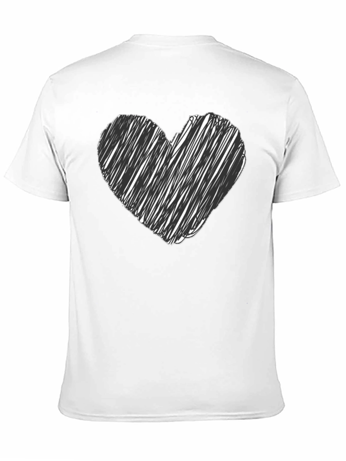 Black Heart Scribble Graphic Tee - Black Casual T-Shirt view 11