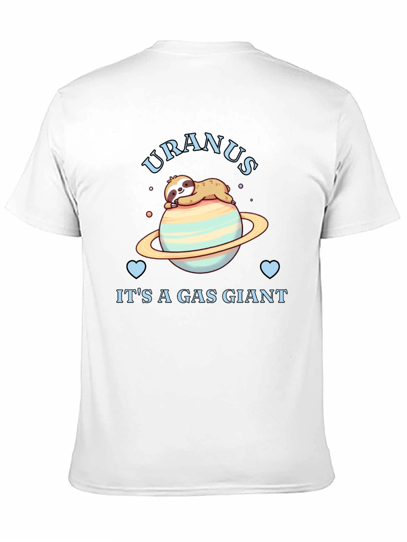 Black Uranus Gas Giant Sloth Graphic T-Shirt view 11