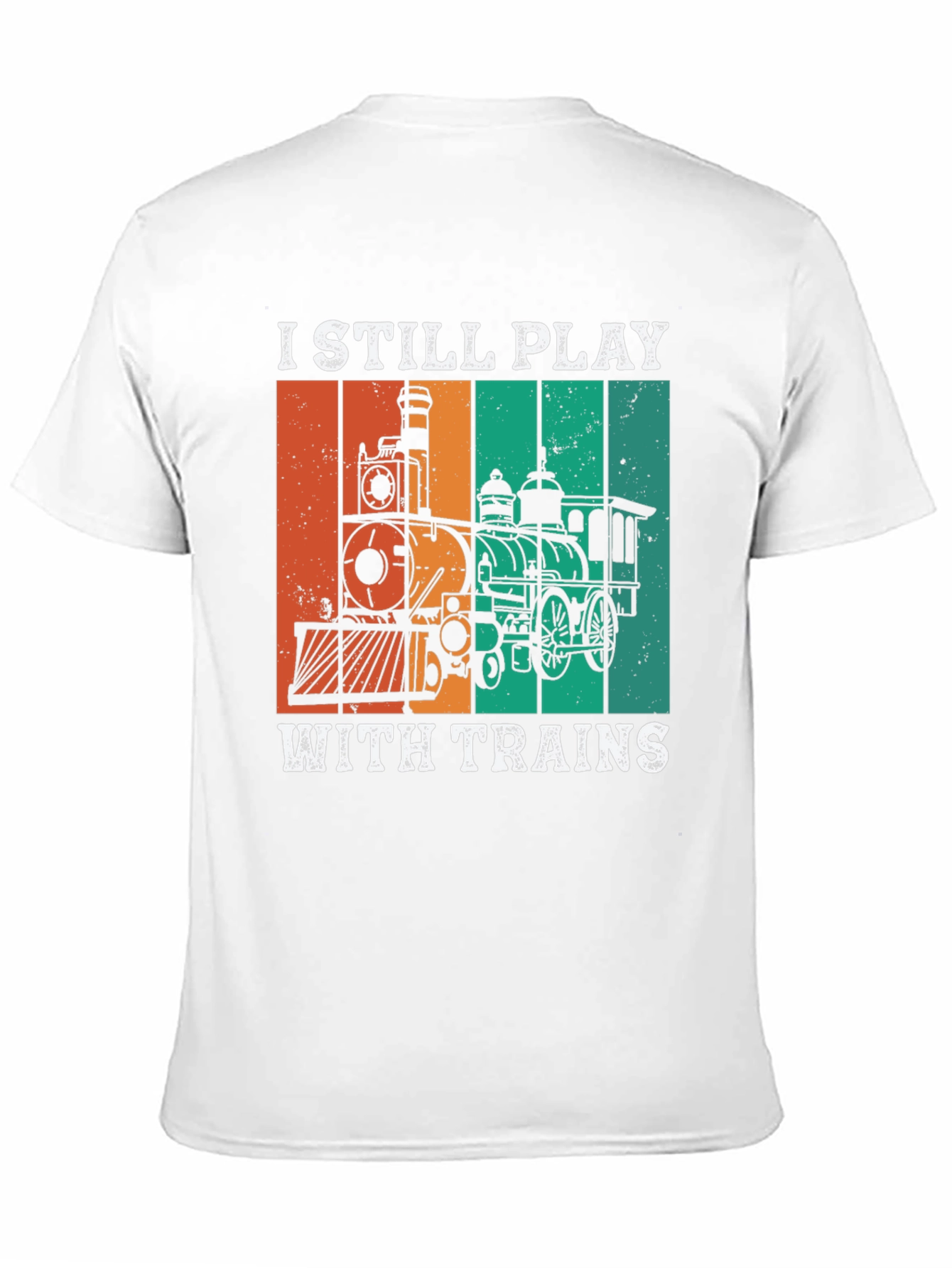 Black I Still Play with Trains T-Shirt view 11