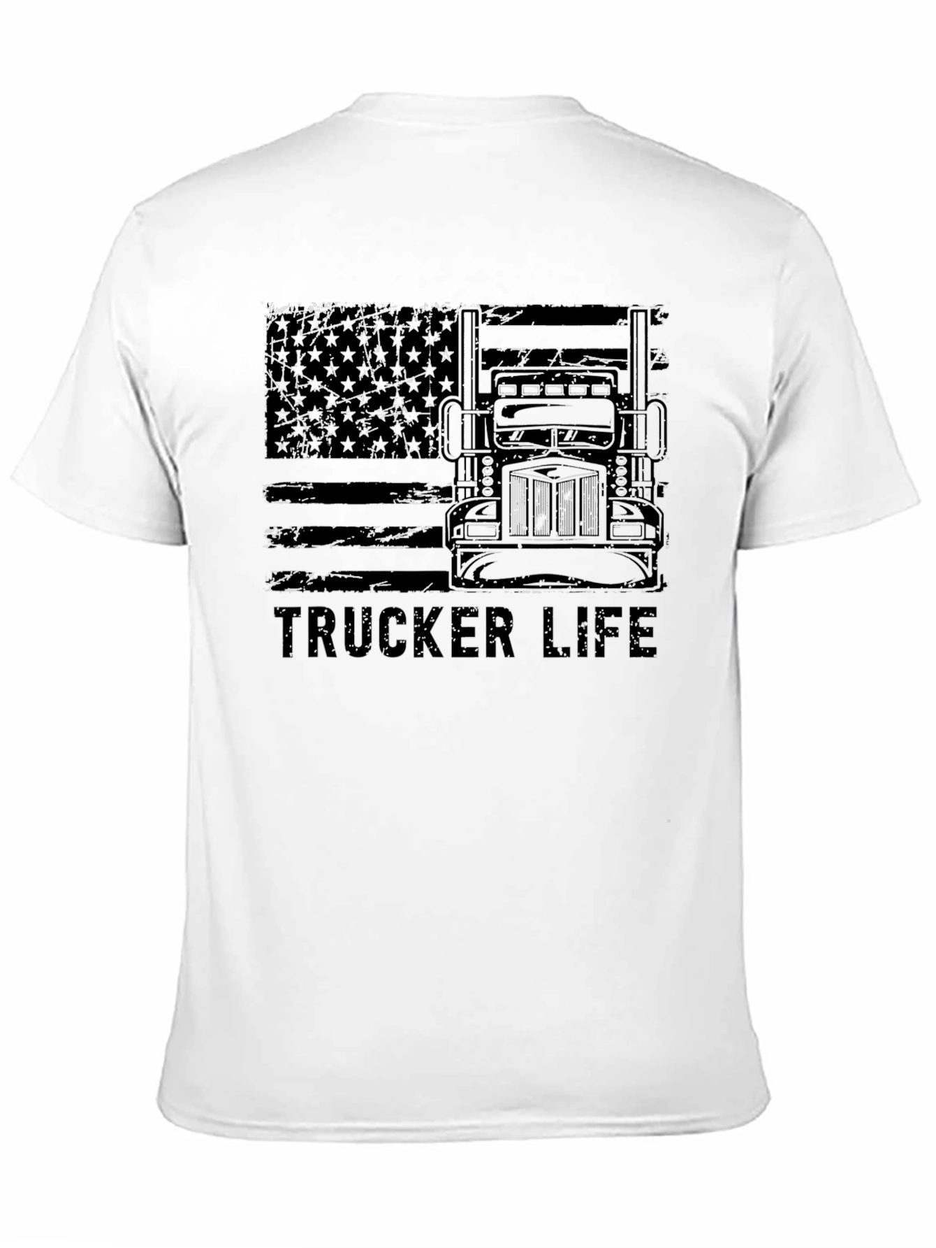 Black Trucker Life Black Graphic Tee view 11