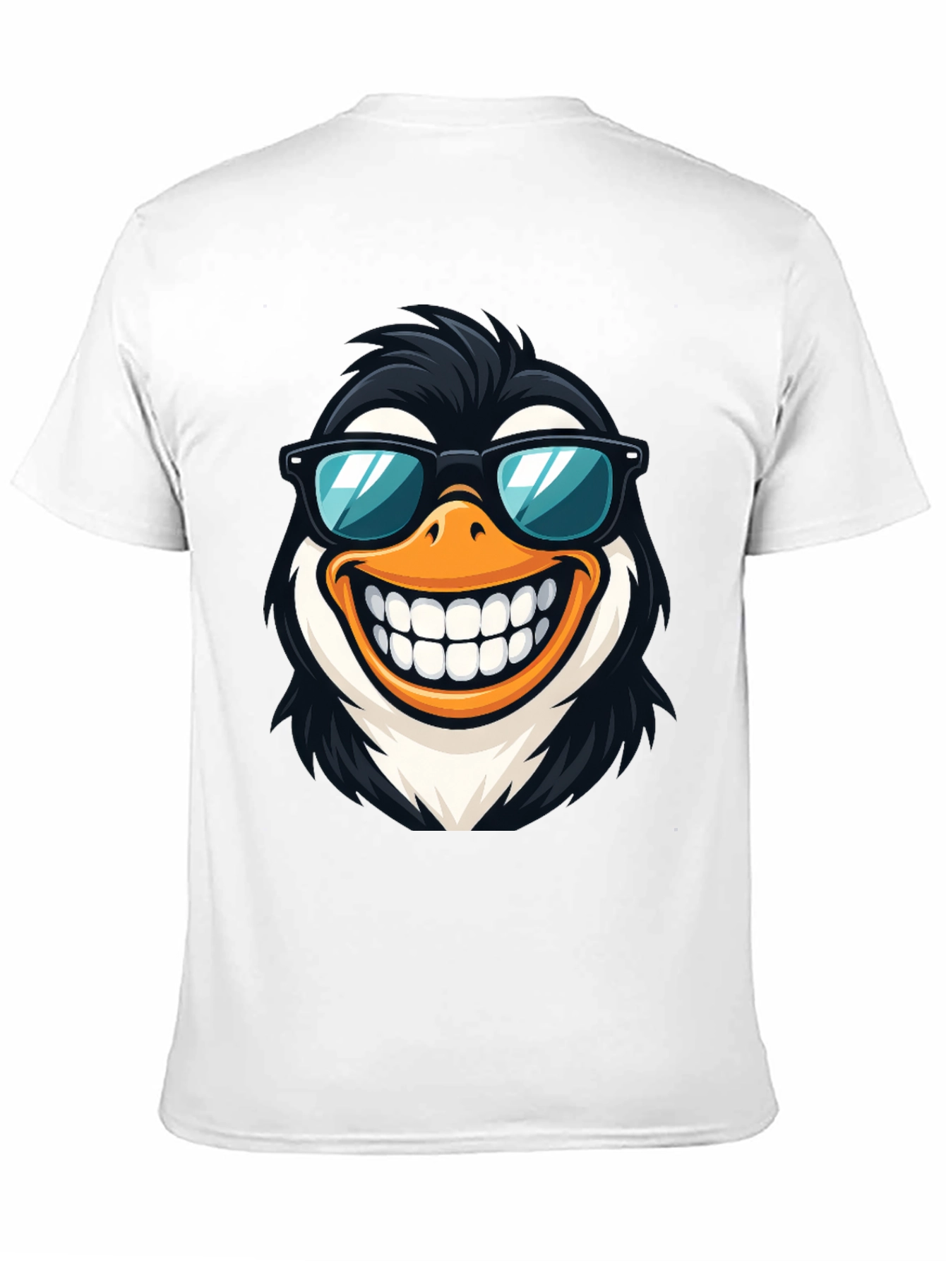 Black Cool Penguin Graphic Tee - Black Cotton T-Shirt view 11