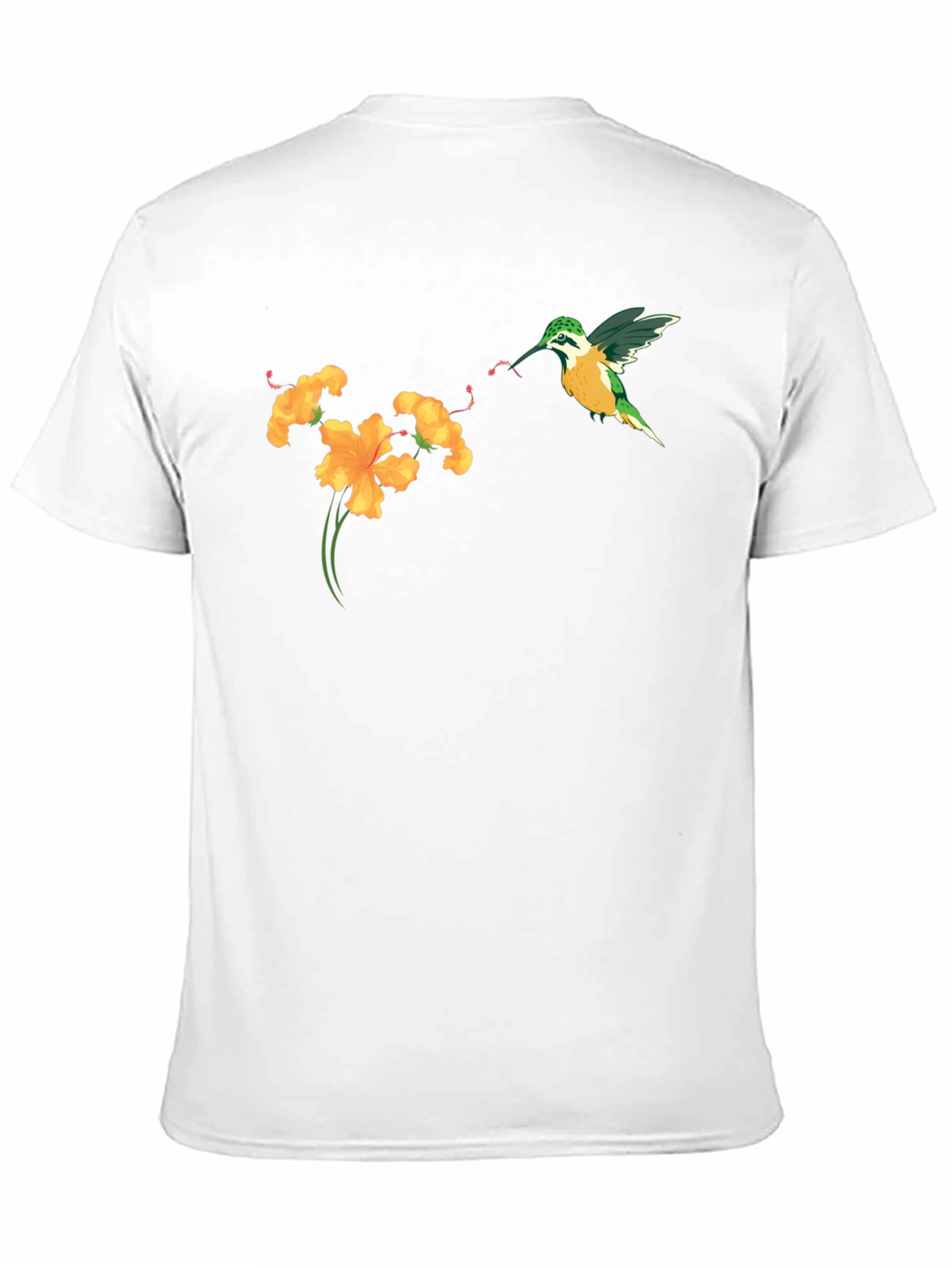 Black Hummingbird & Flower Graphic Tee - Stylish Black T-Shirt view 11