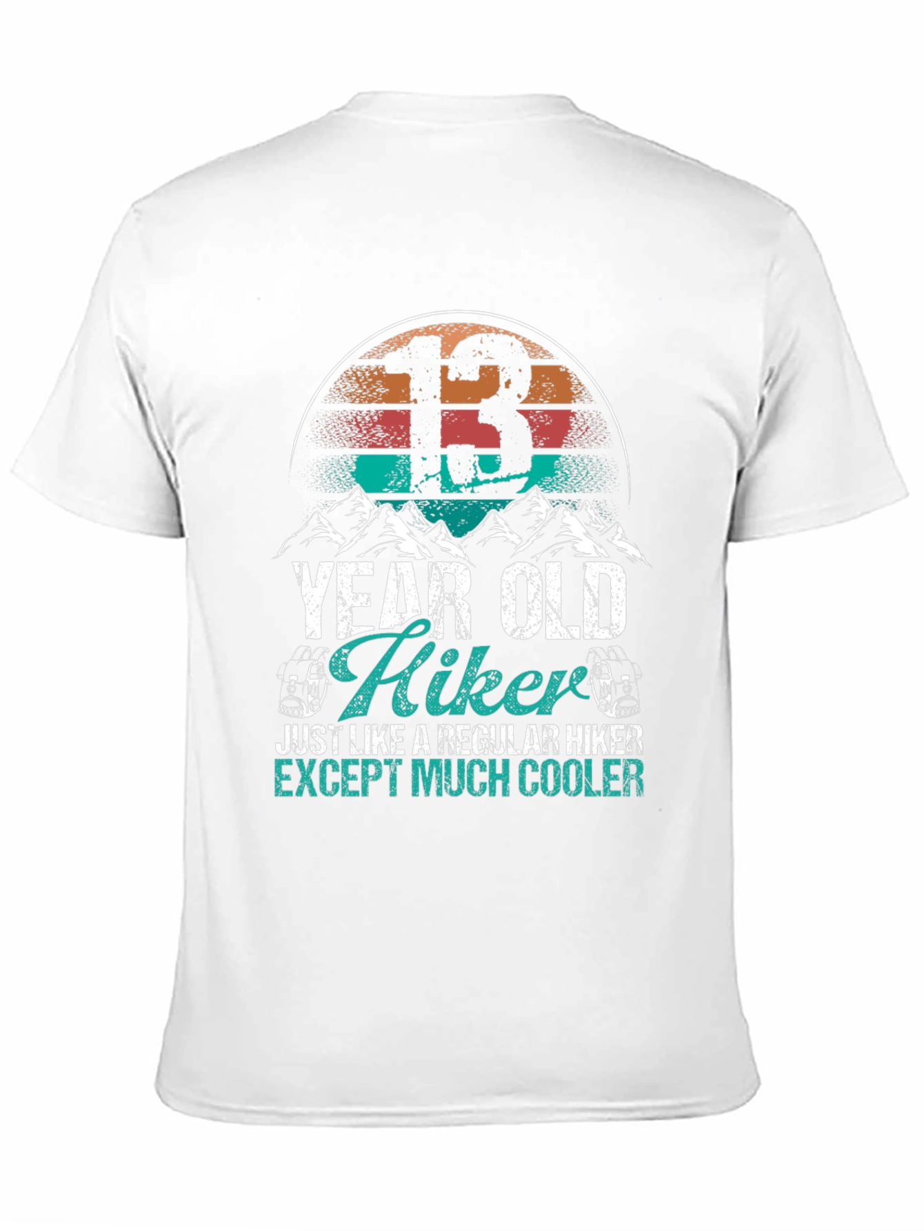 Black 13 Year Old Hiker Graphic T-Shirt - Cool Hiking Tee view 11