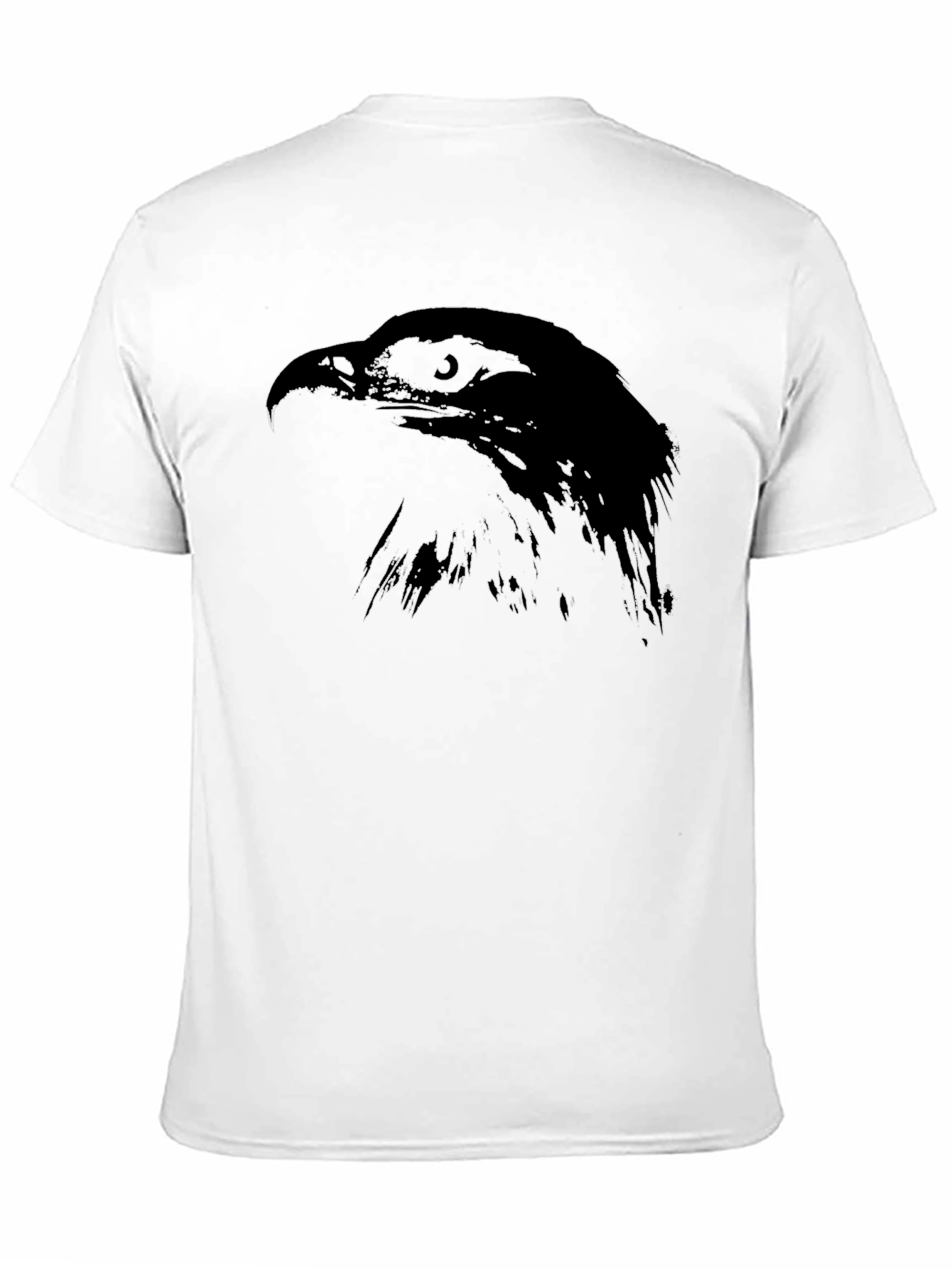 Black Black T-Shirt with Hawk Silhouette view 11