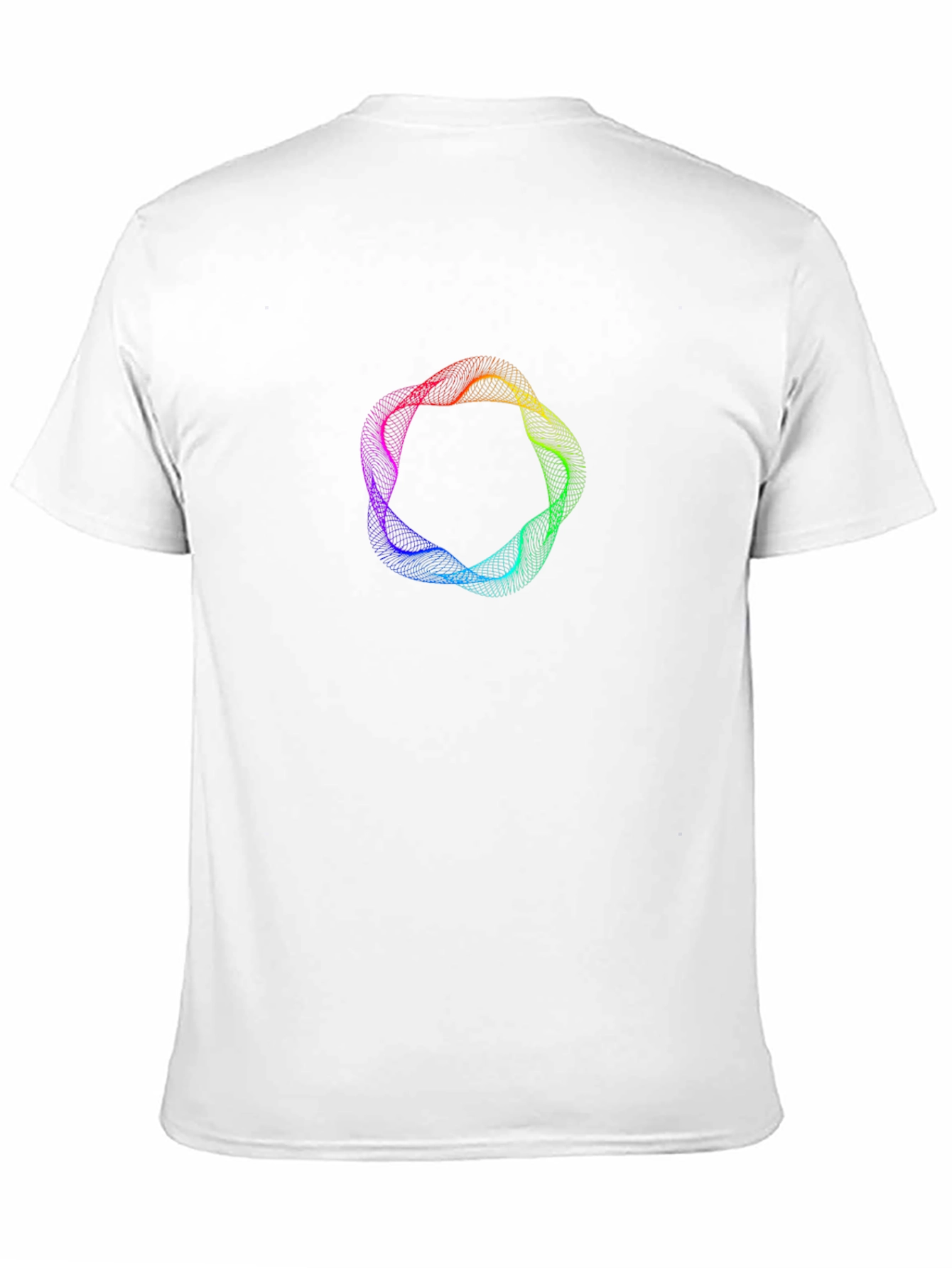 Black Abstract Rainbow Circle Graphic Black T-Shirt view 11