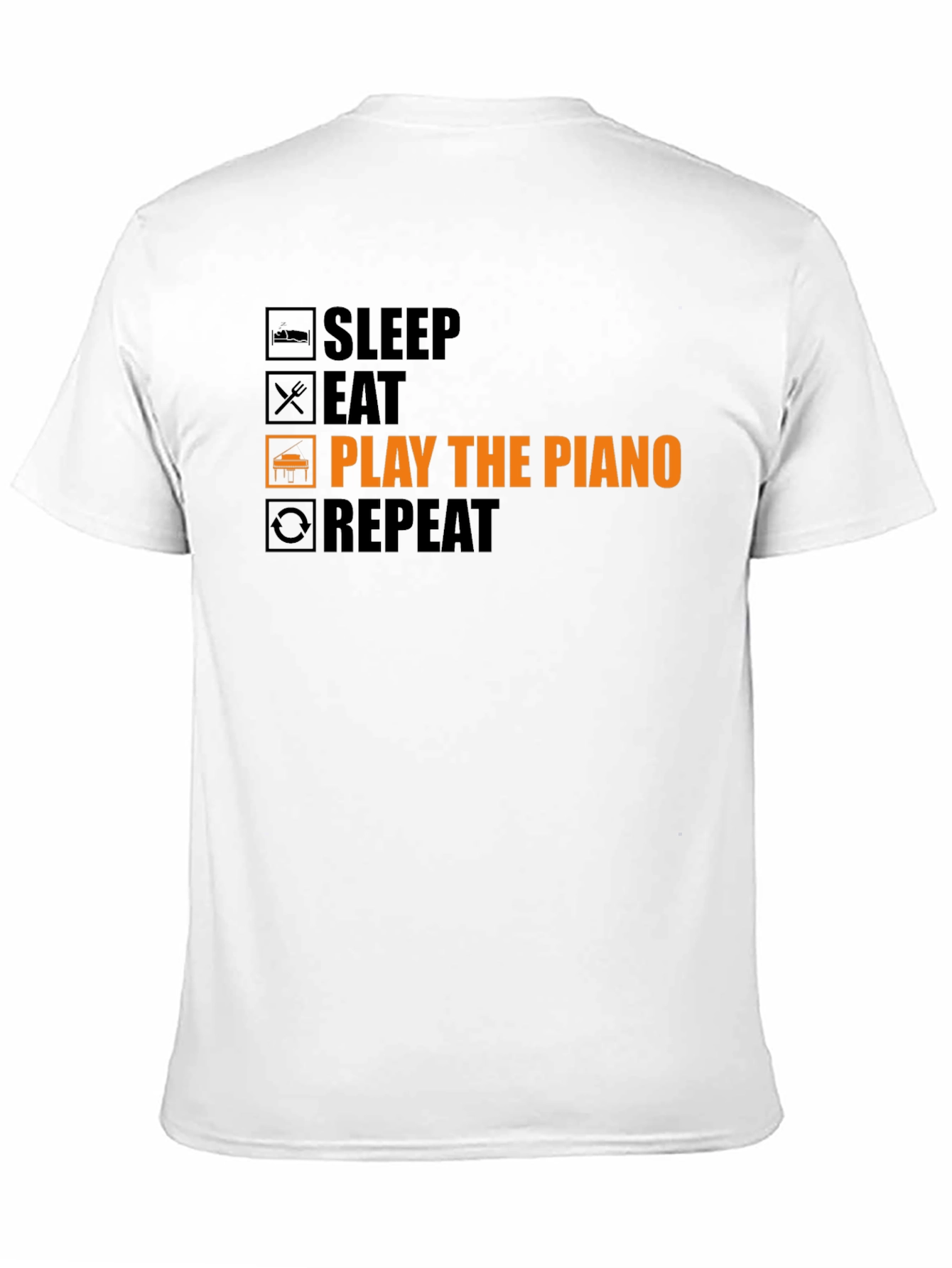 Black Piano Player T-Shirt: Sleep, Eat, Play, Repeat! view 11
