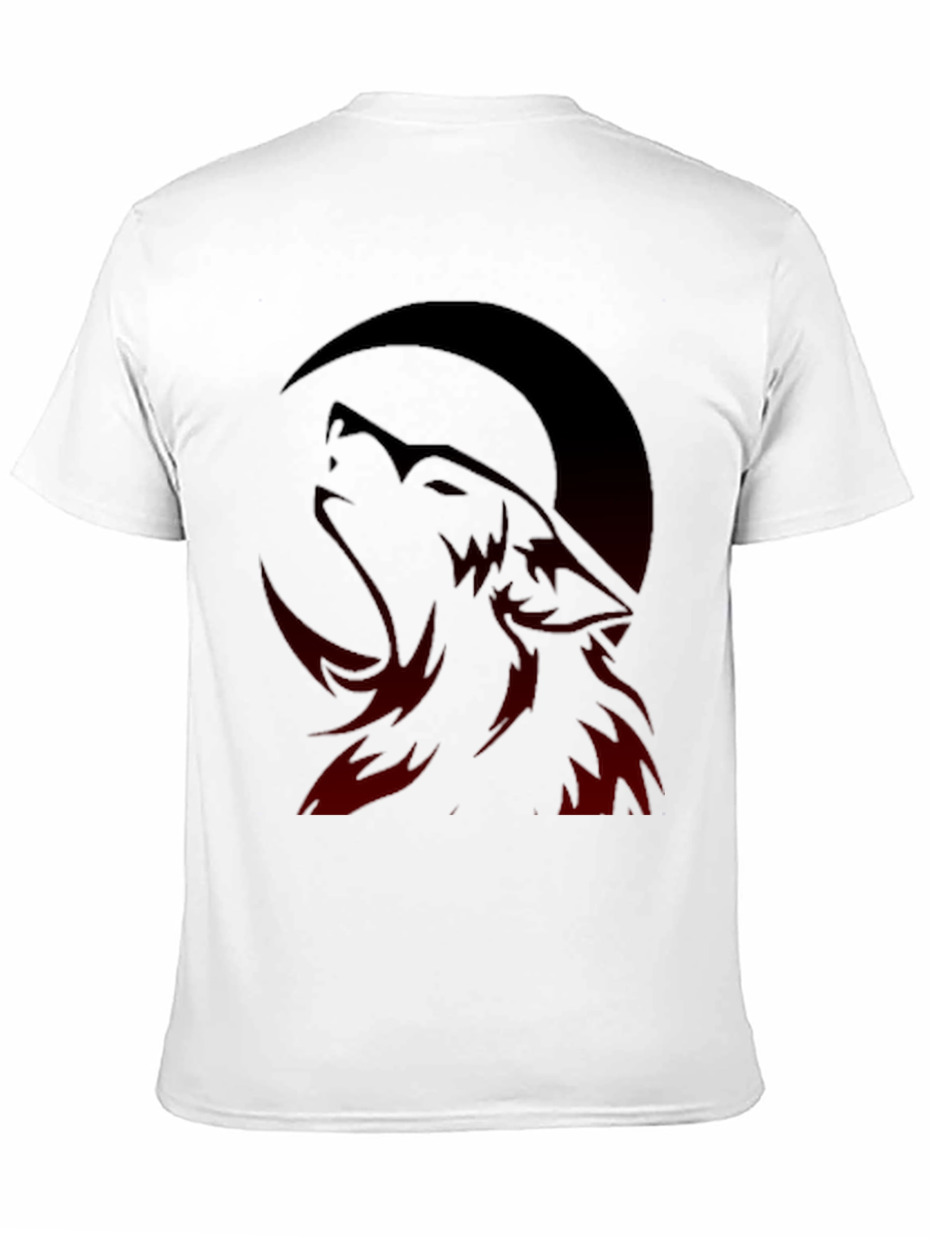 Black Wolf Moon Graphic Print Men's T-Shirt view 11