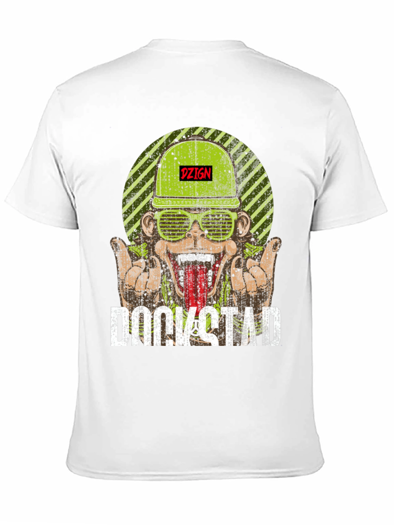 Black DZIGN Rockstad Monkey Graphic T-Shirt view 11