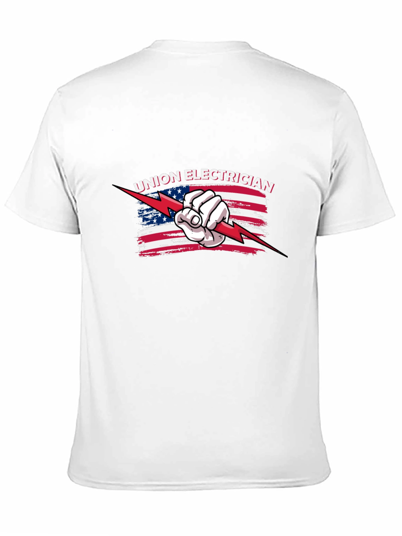 Black Union Electrician USA Flag Graphic T-Shirt view 11
