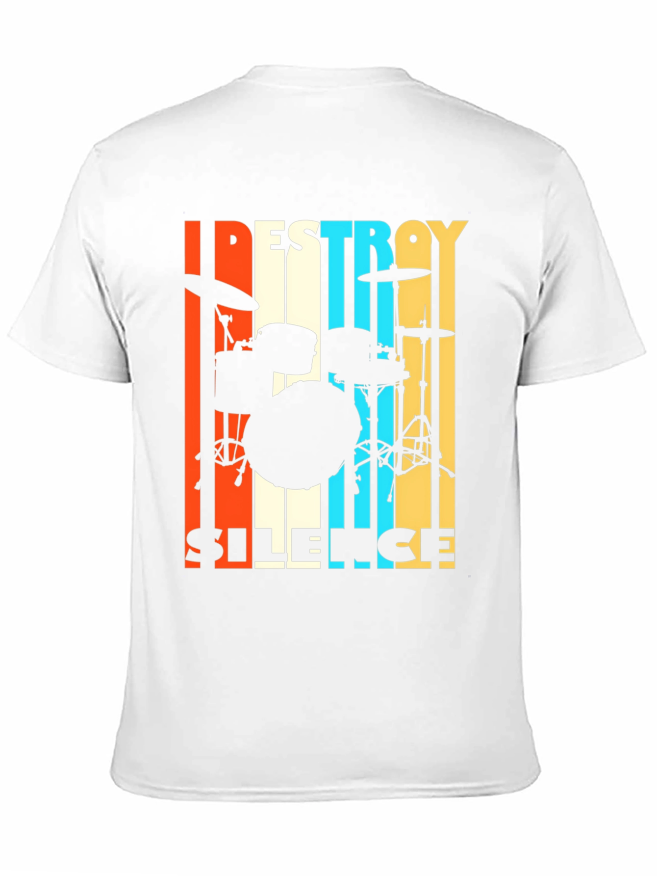 Black Destroy Silence Drummer T-Shirt view 11