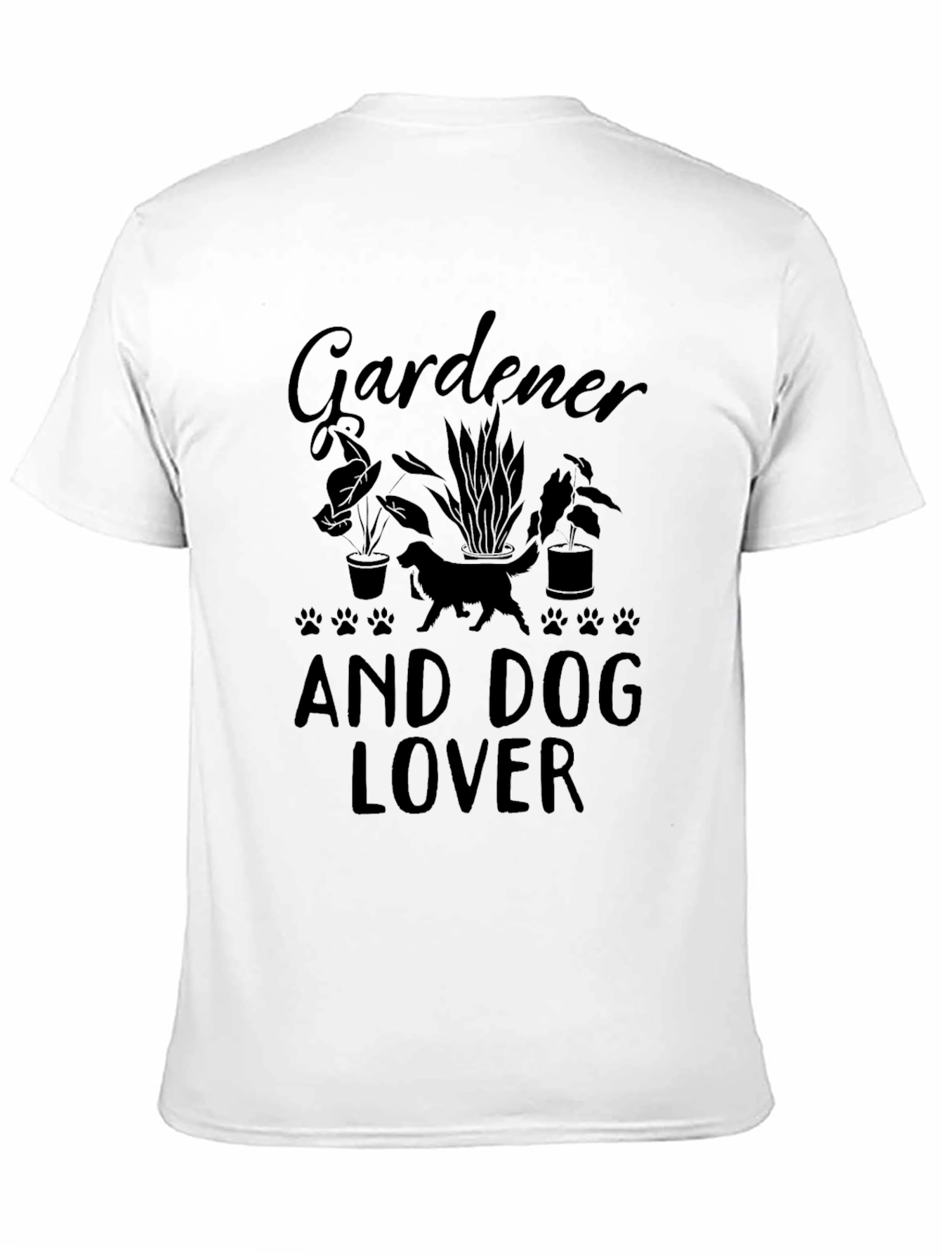 Black Gardener and Dog Lover Black Graphic T-Shirt view 11