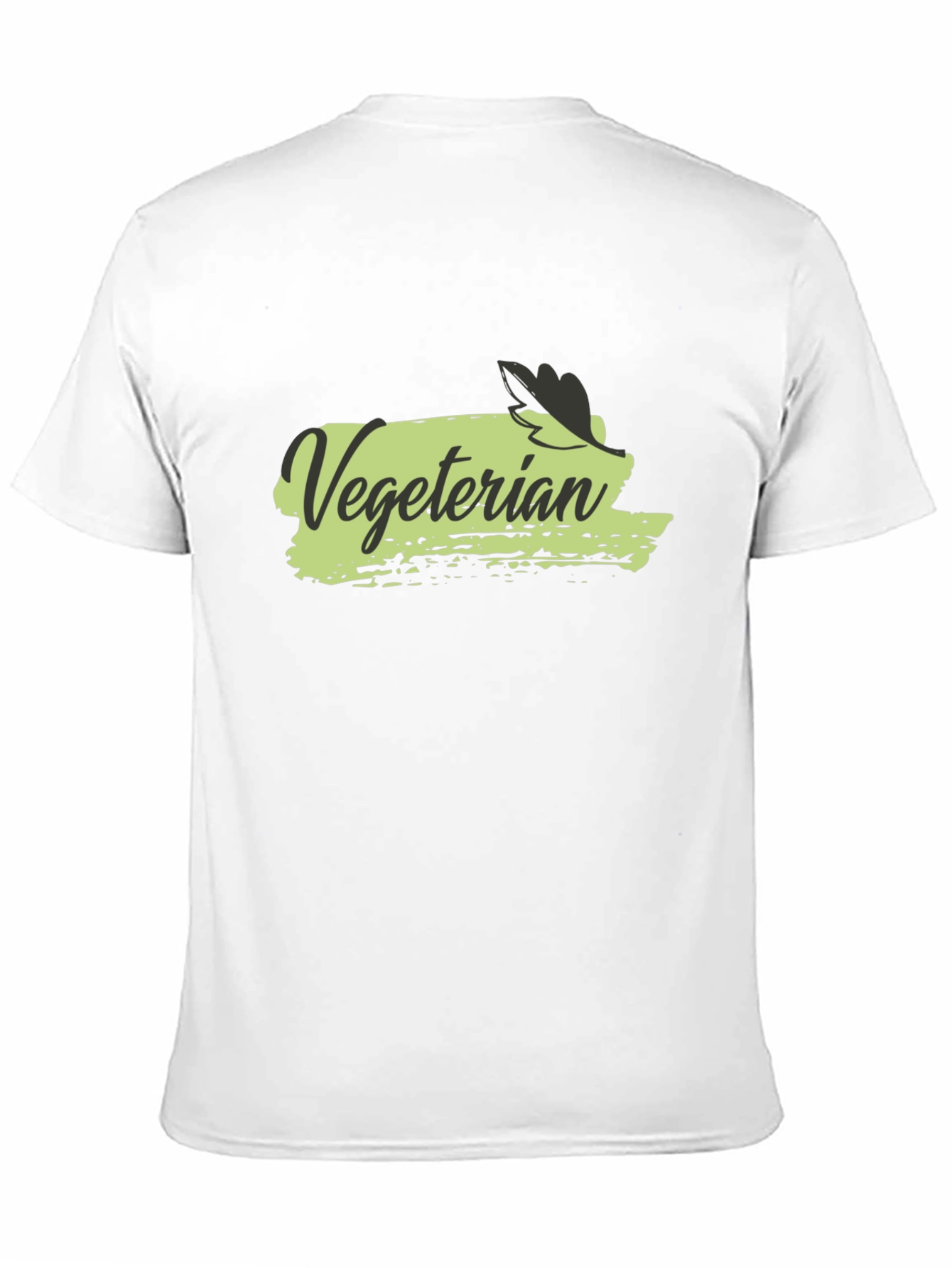 Black Vegetarian T-Shirt Black Cotton Crew Neck Casual Wear view 11