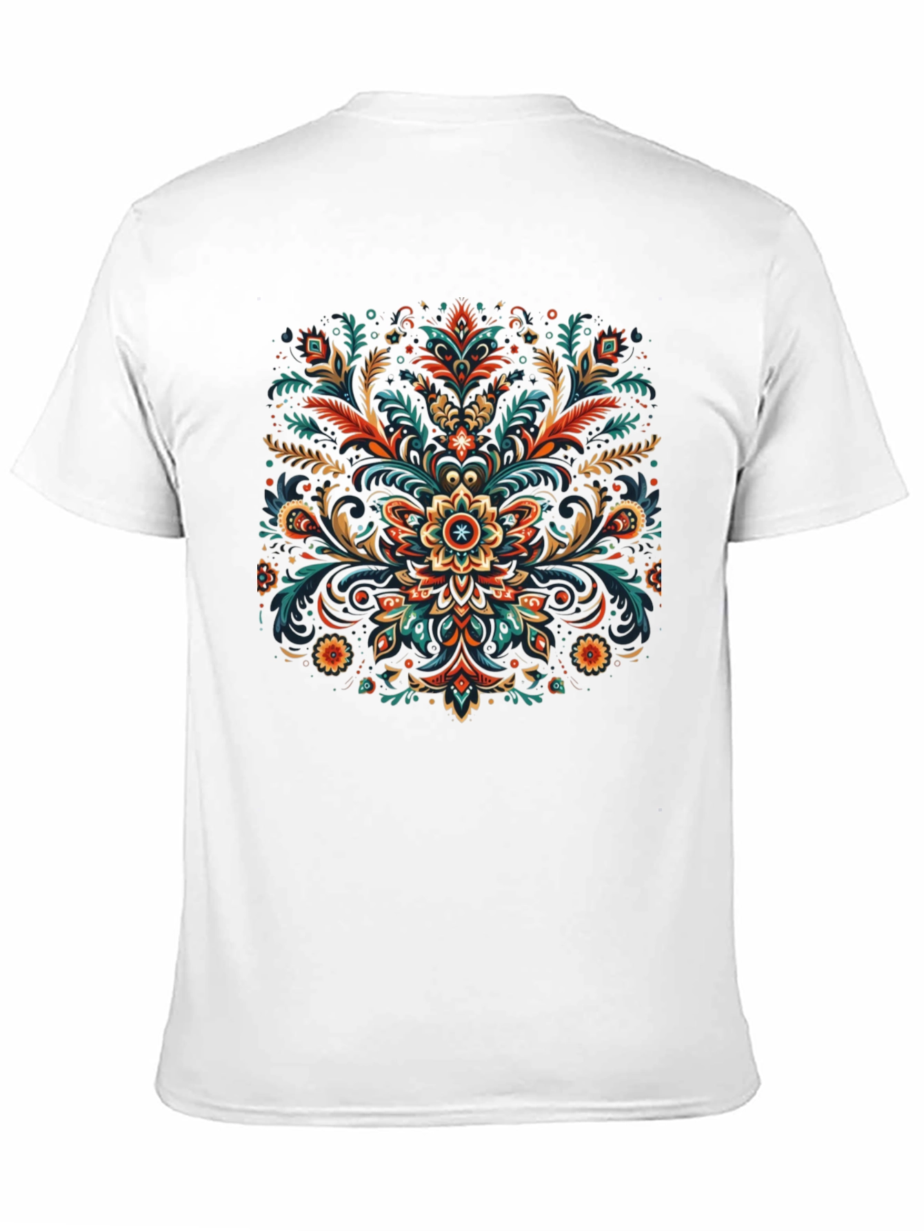 Ornate Floral Graphic Black T-Shirt - 11