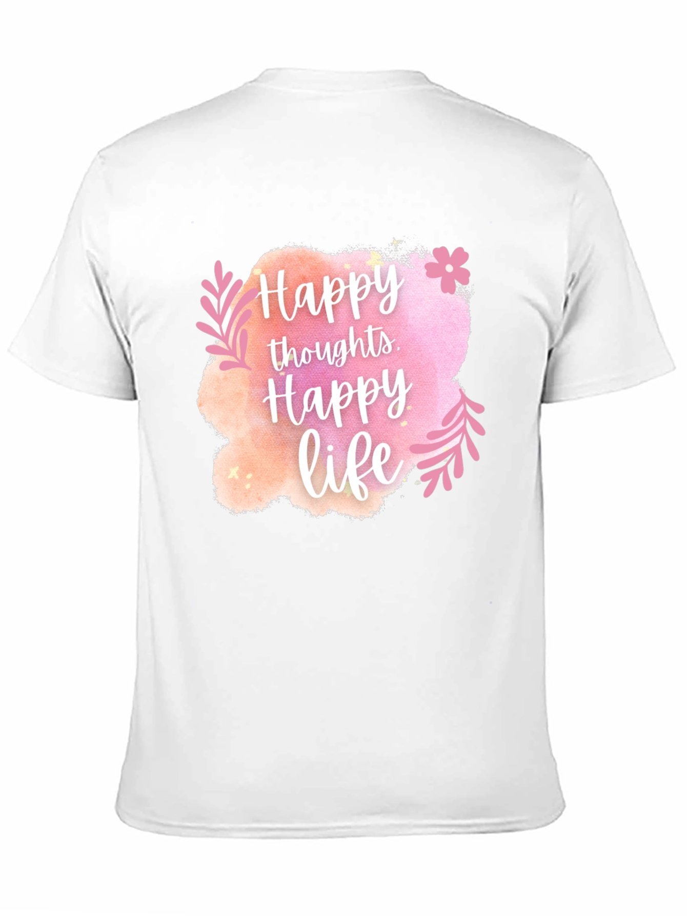 Black Happy Thoughts, Happy Life Graphic Tee view 11