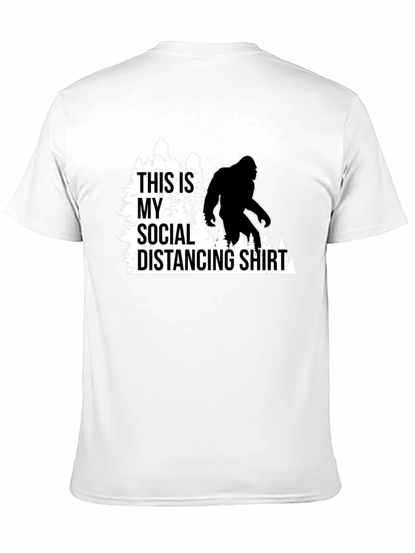 Black Funny Social Distancing Bigfoot Graphic Tee view 11