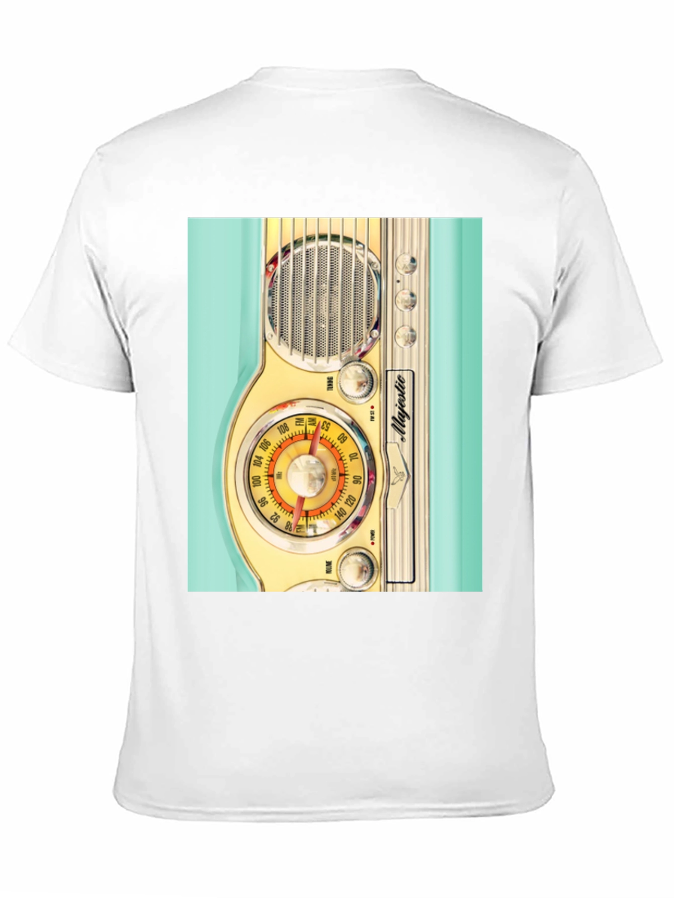 Black Retro Radio Graphic Tee - Vintage Majestic Radio Design view 11