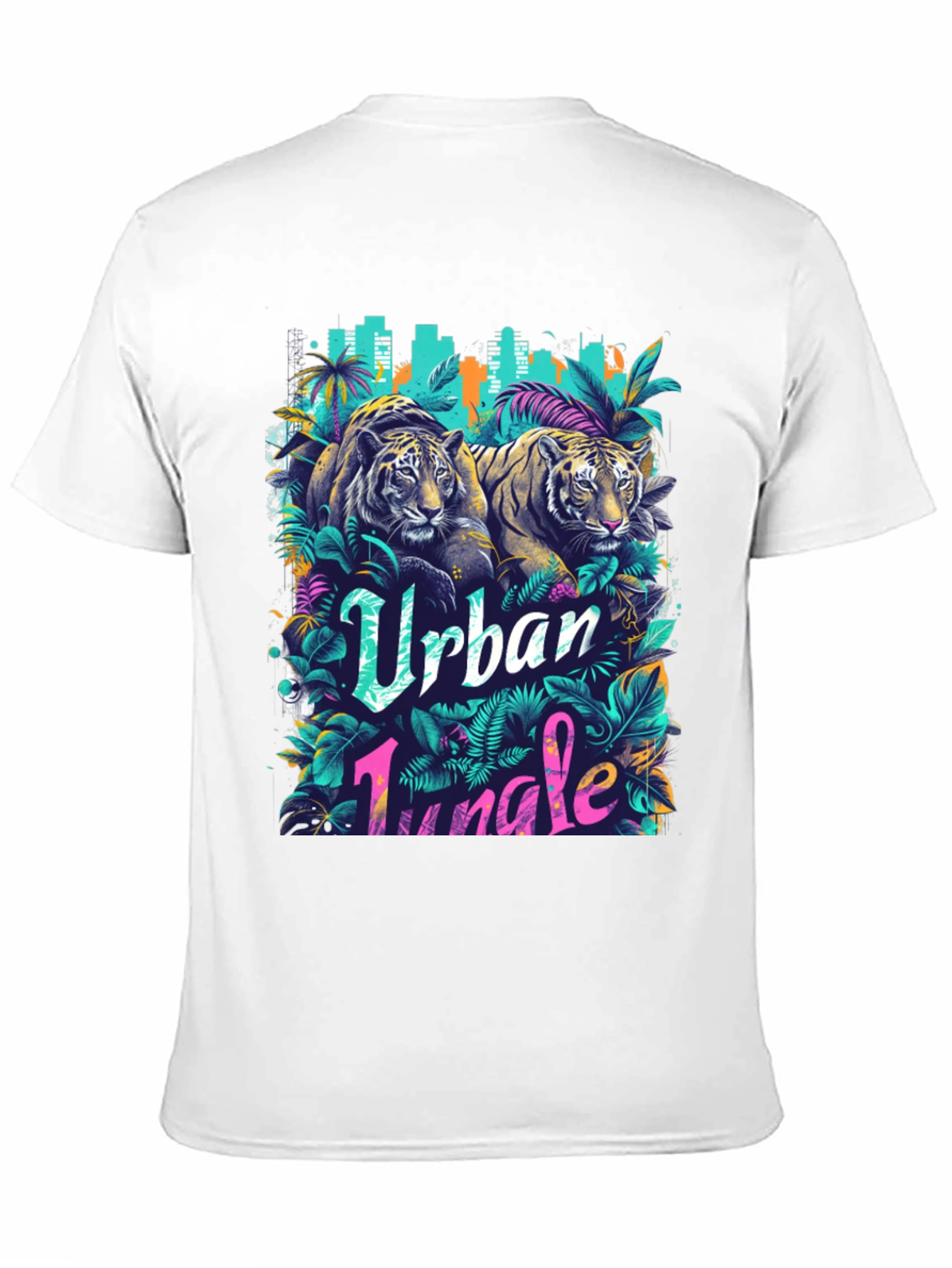 Black Urban Jungle Tiger Graphic T-Shirt view 11