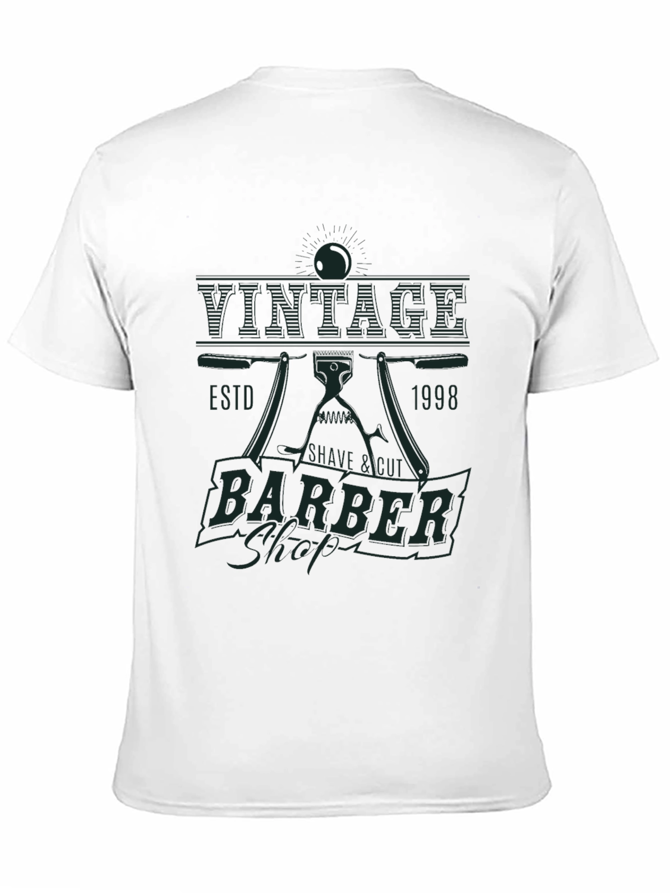 Black Vintage Barber Shop T-Shirt - Est. 1998 view 11