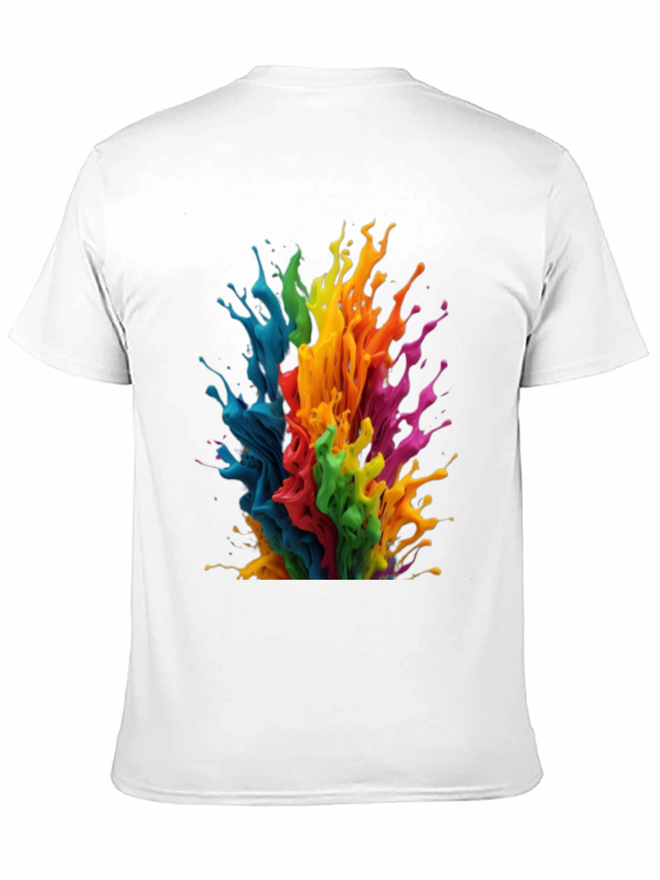 Black Rainbow Paint Splatter Graphic T-Shirt view 11