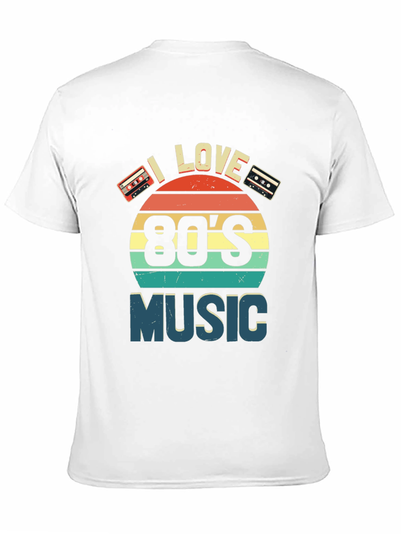 Black I Love 80's Music Retro Cassette T-Shirt view 11