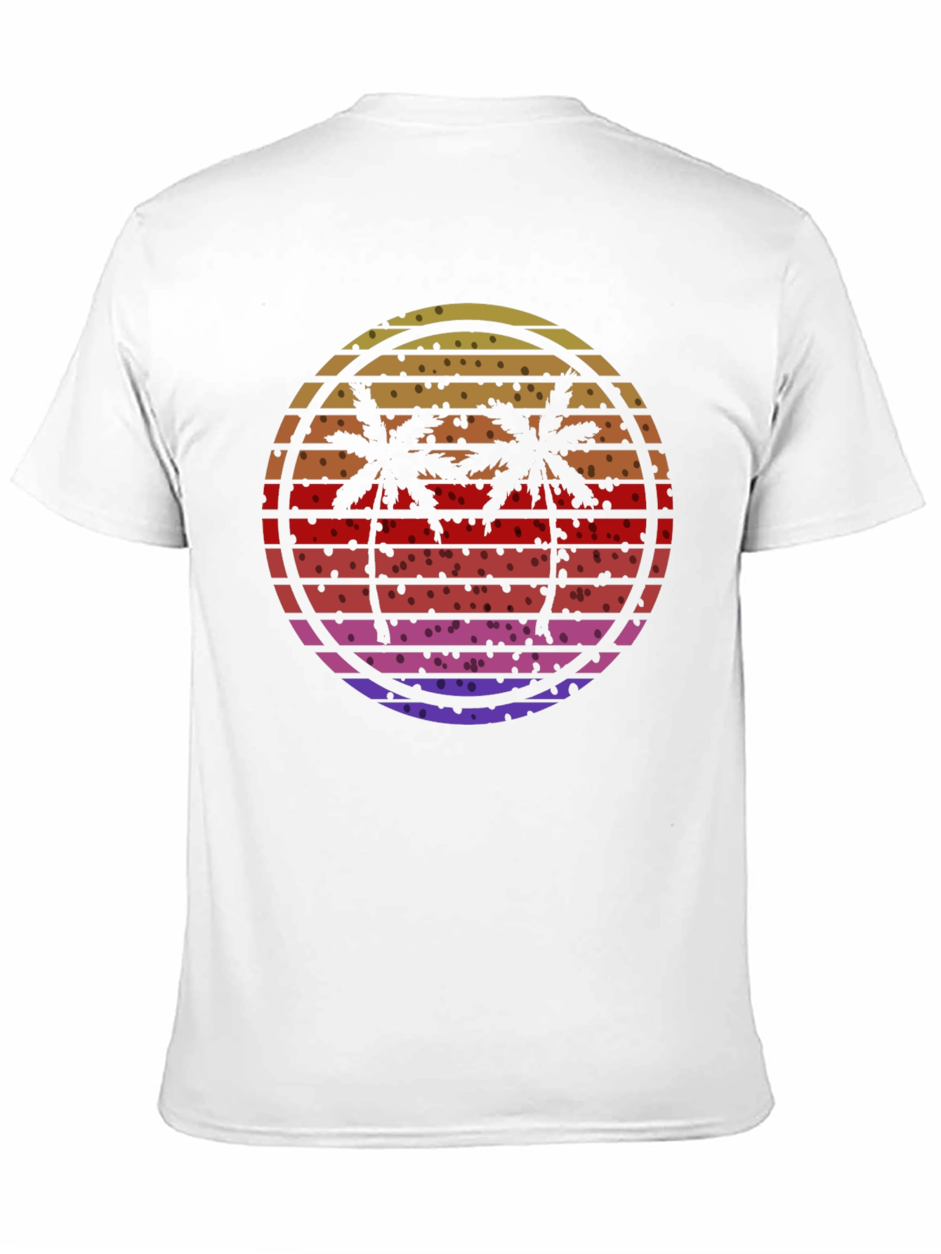 Black Retro Sunset Palm Tree Graphic T-Shirt view 11