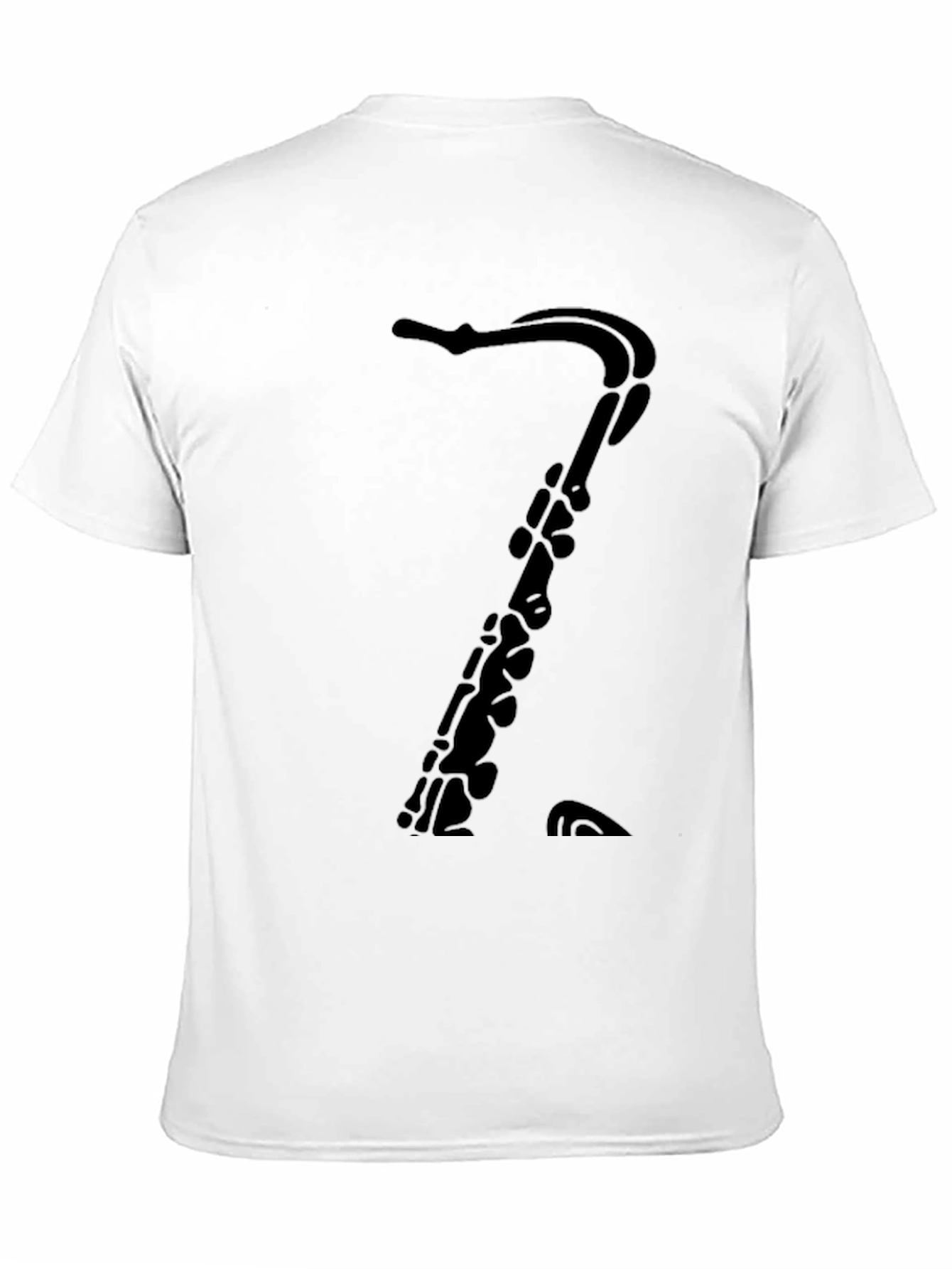 Black Saxophone Silhouette Graphic T-Shirt - Black view 11