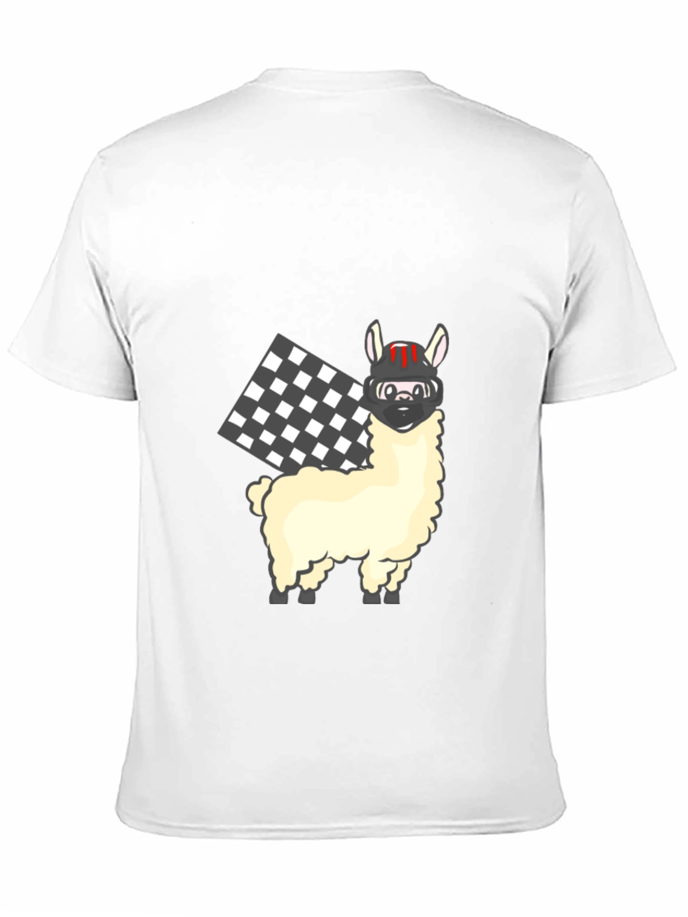 Black Llama Racer Black T-Shirt view 11