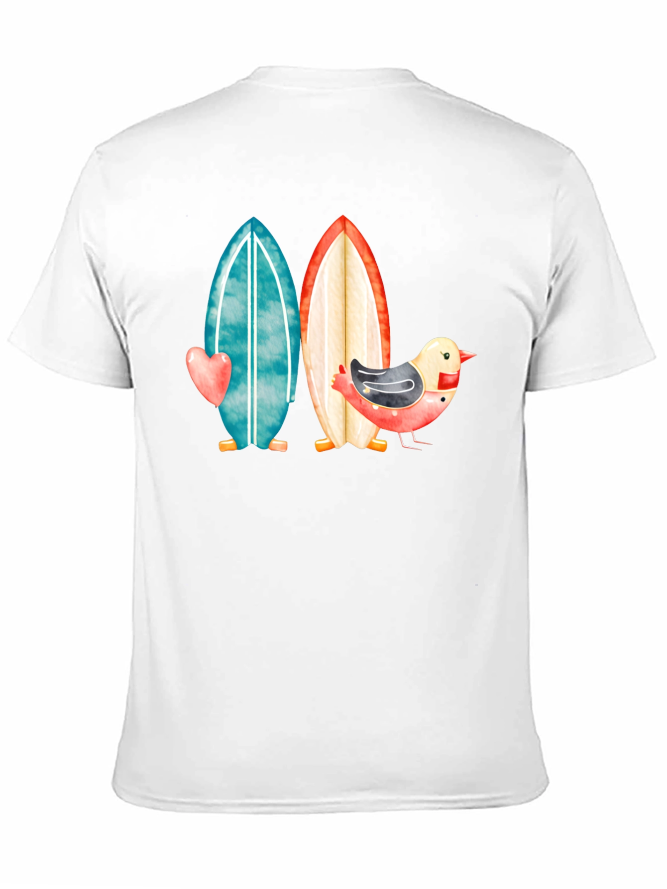 Black Surfboards & Bird T-Shirt - Coastal Style view 11