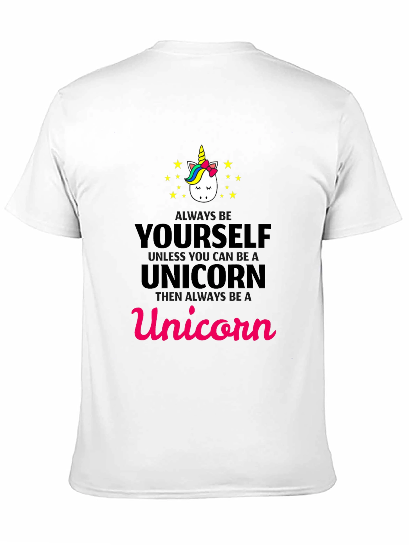 Black Unicorn Graphic Tee - Always Be Yourself T-Shirt view 11