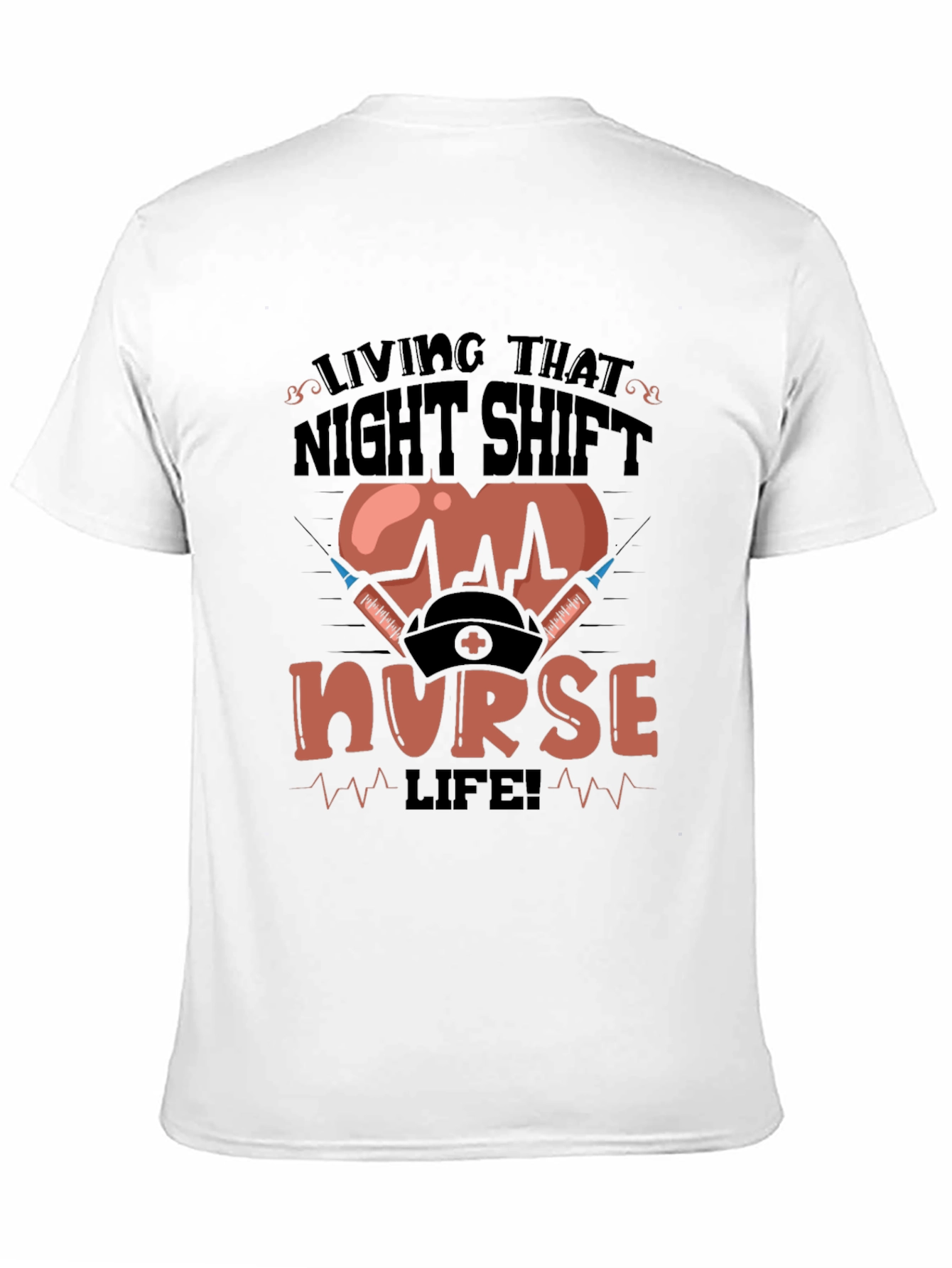 Black Night Shift Nurse T-Shirt view 11